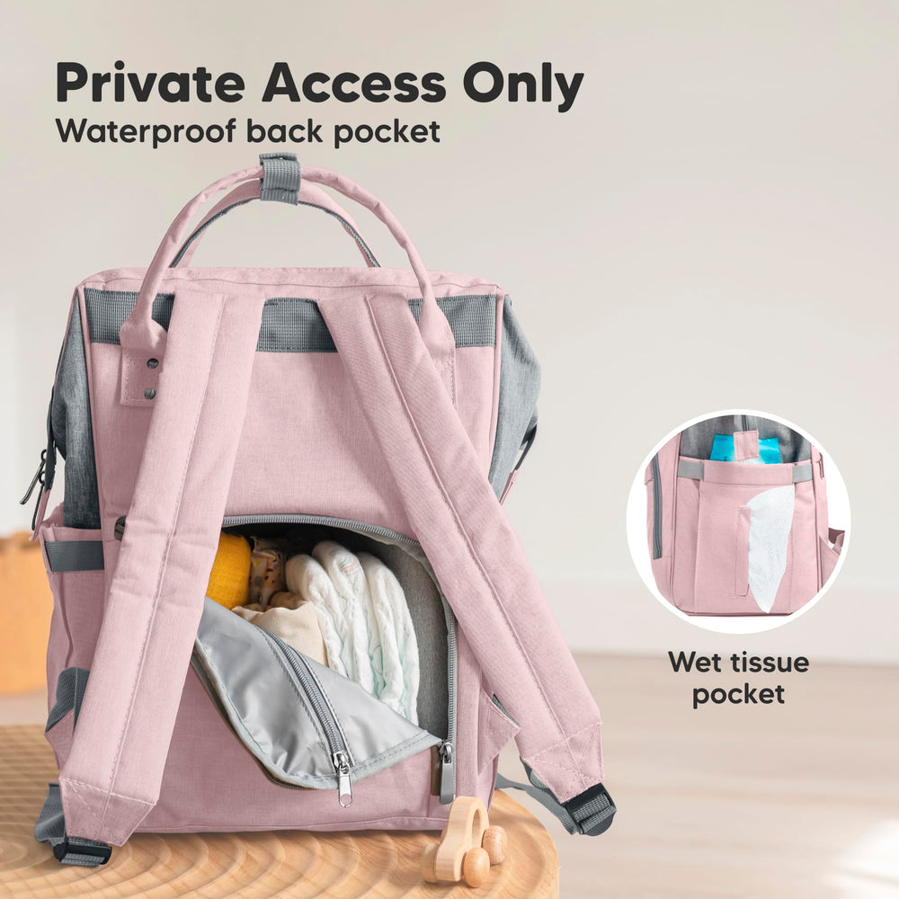 KeaBabies travel diaper bag features durable exterior for long-term use.