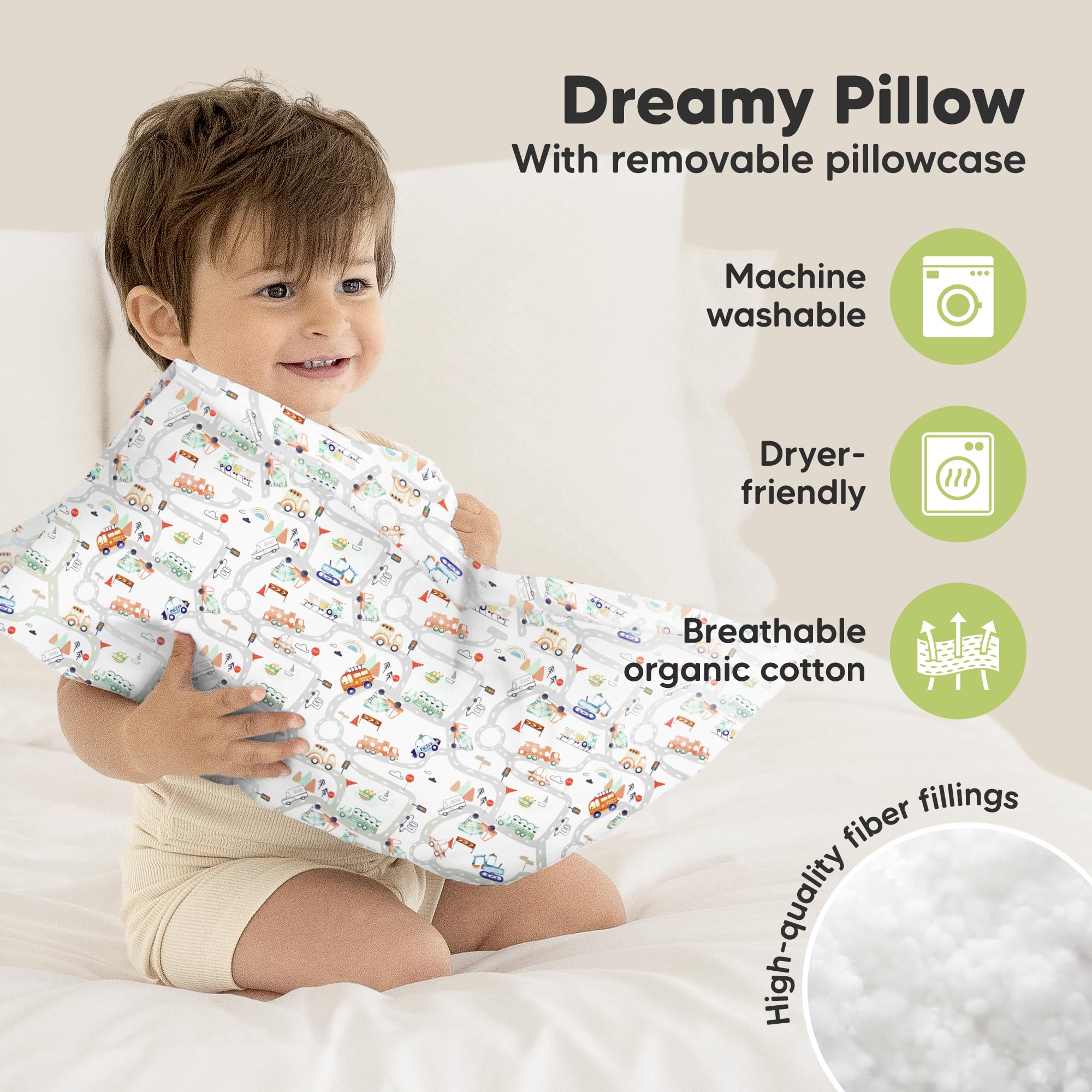 KeaBabies travel-friendly pillow ideal for preschool naps and road trips