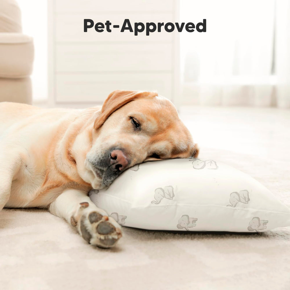 KeaBabies travel-friendly-pillow on-bed close-up highlights lightweight, compact comfort away from home.