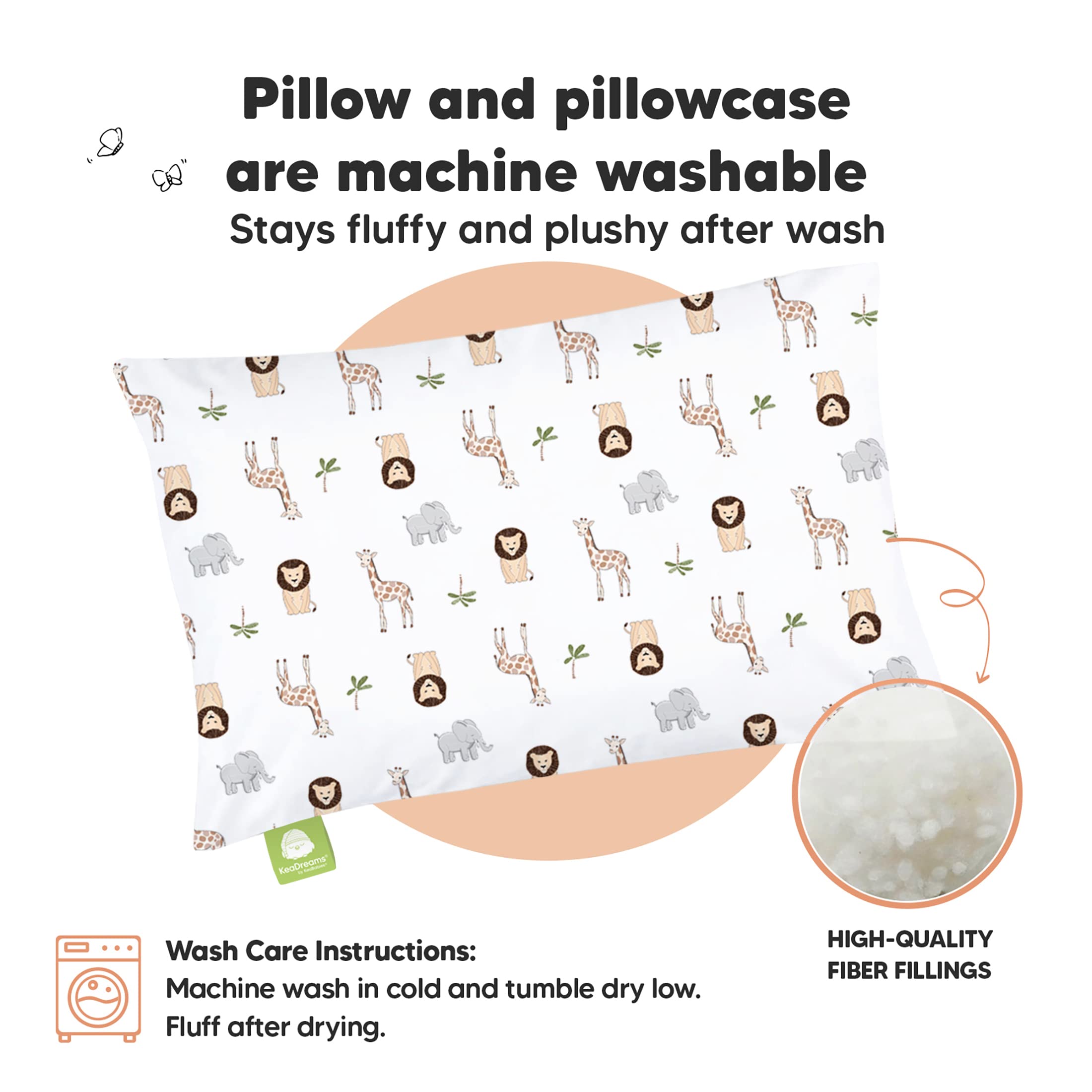 KeaBabies travel-friendly toddler pillow is compact for cars and airplanes.