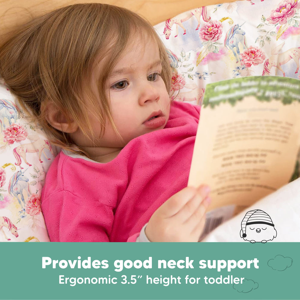 KeaBabies travel nap ready toddler pillow in use during car ride or flight.