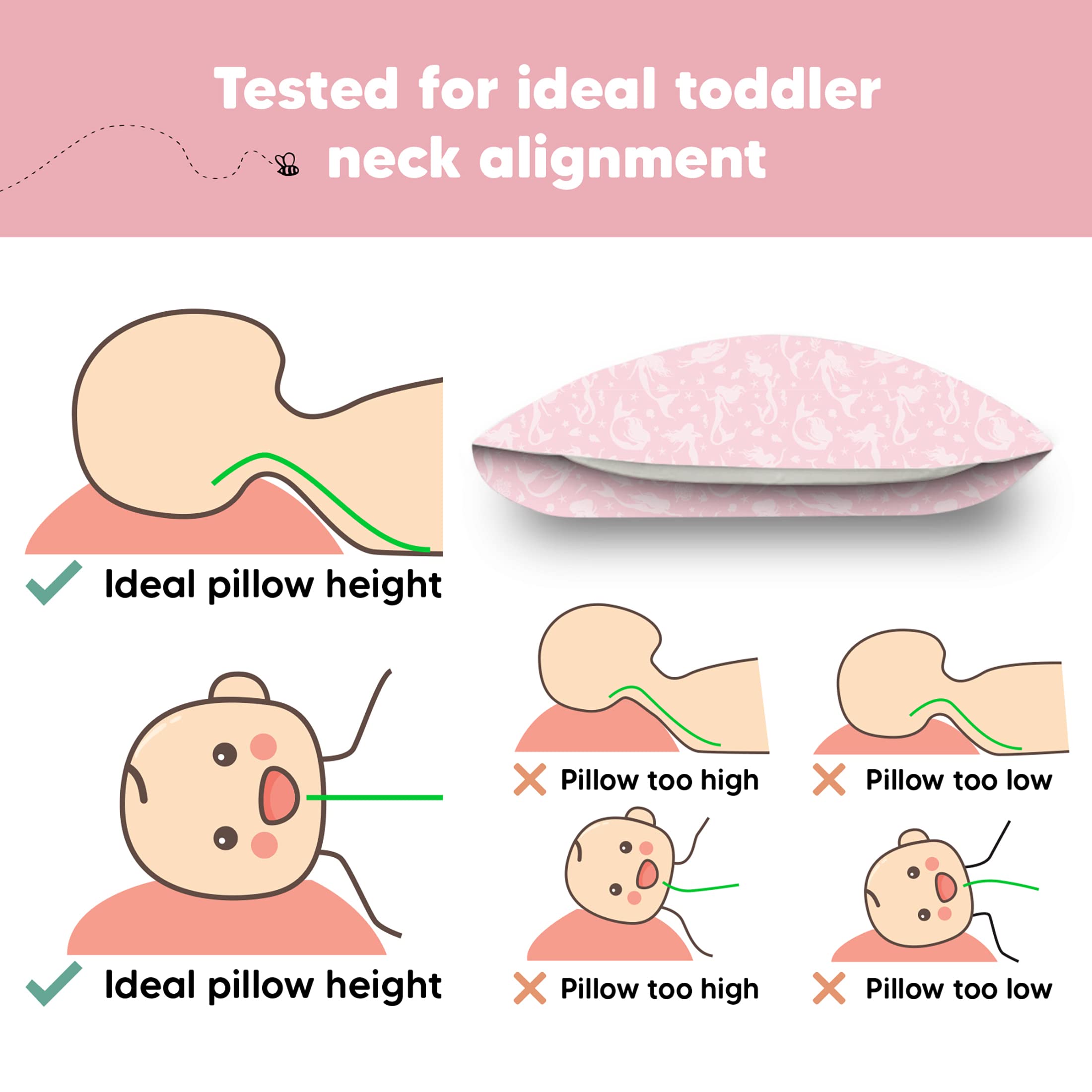 KeaBabies mermaid travel pillow ready for naps on the go
