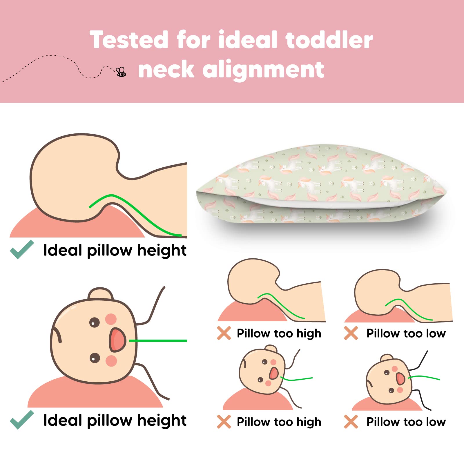 KeaBabies travel-ready toddler pillow in car or bag