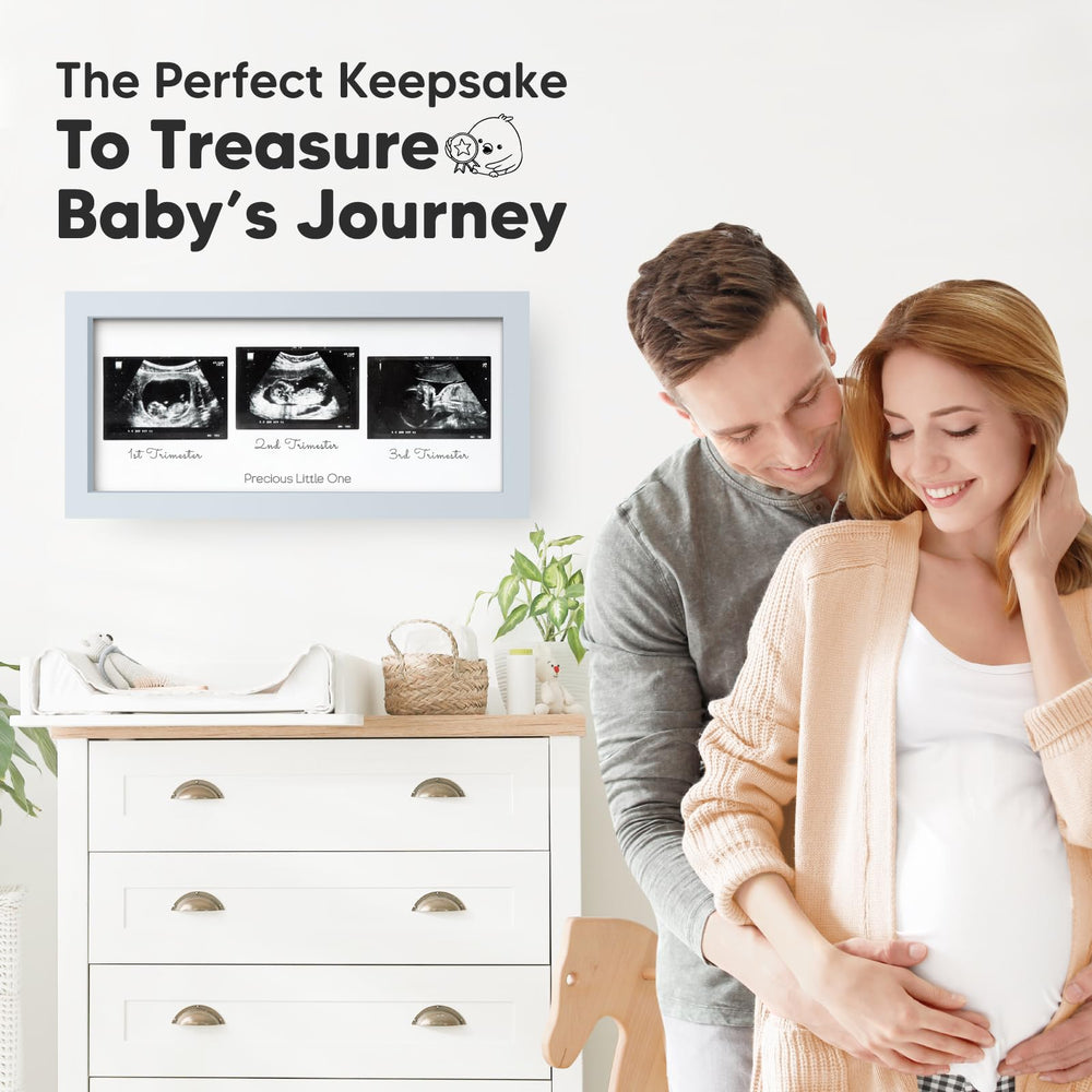 KeaBabies Trio Ultrasound Frame close-up glass cover protects ultrasound keepsake.