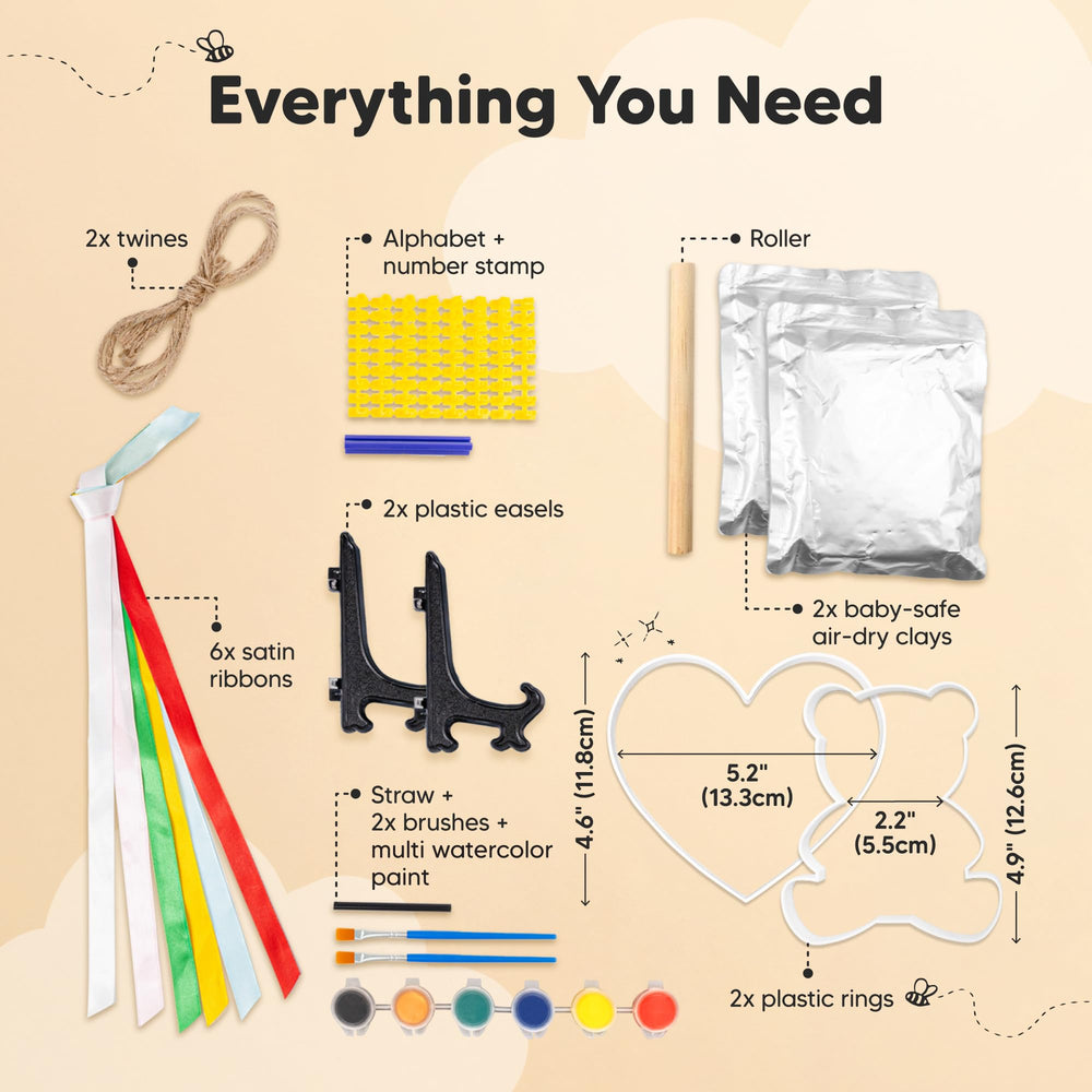 Keababies Trove baby footprint kit contents—everything you need for DIY keepsake.