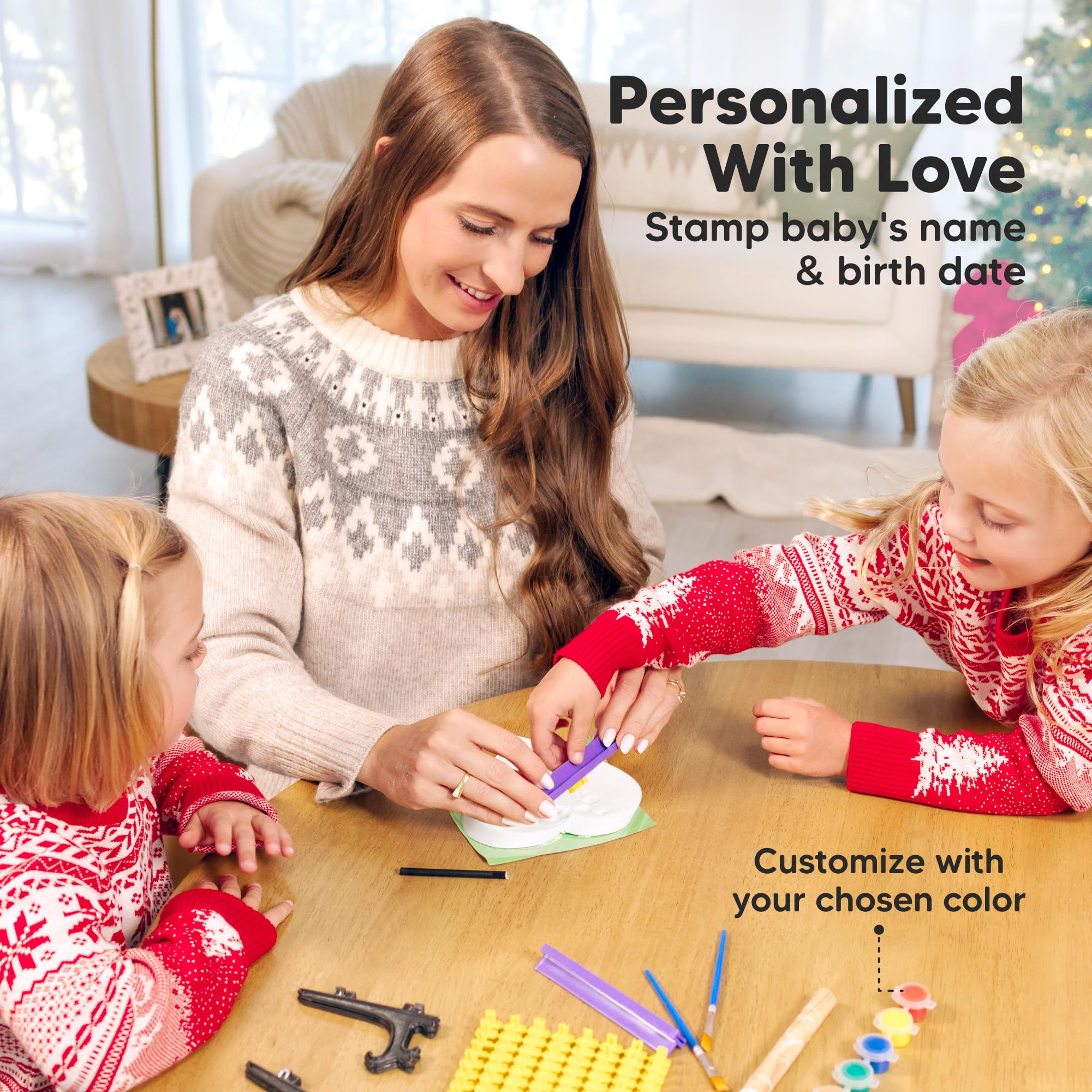 Keababies Trove Christmas ornament assembly—simple DIY for newborn keepsakes.