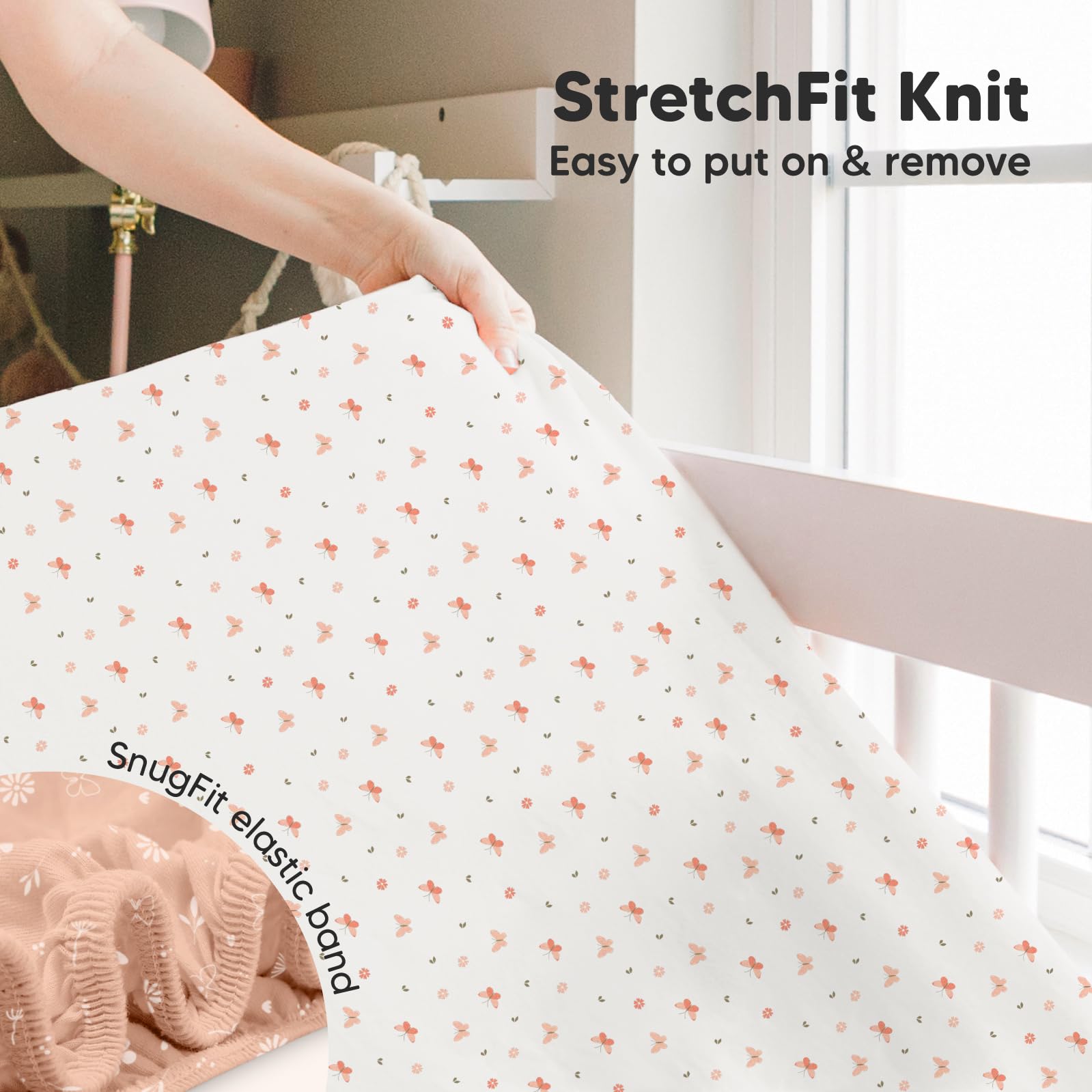 KeaBabies two-pack crib sheets for nursery rotation.