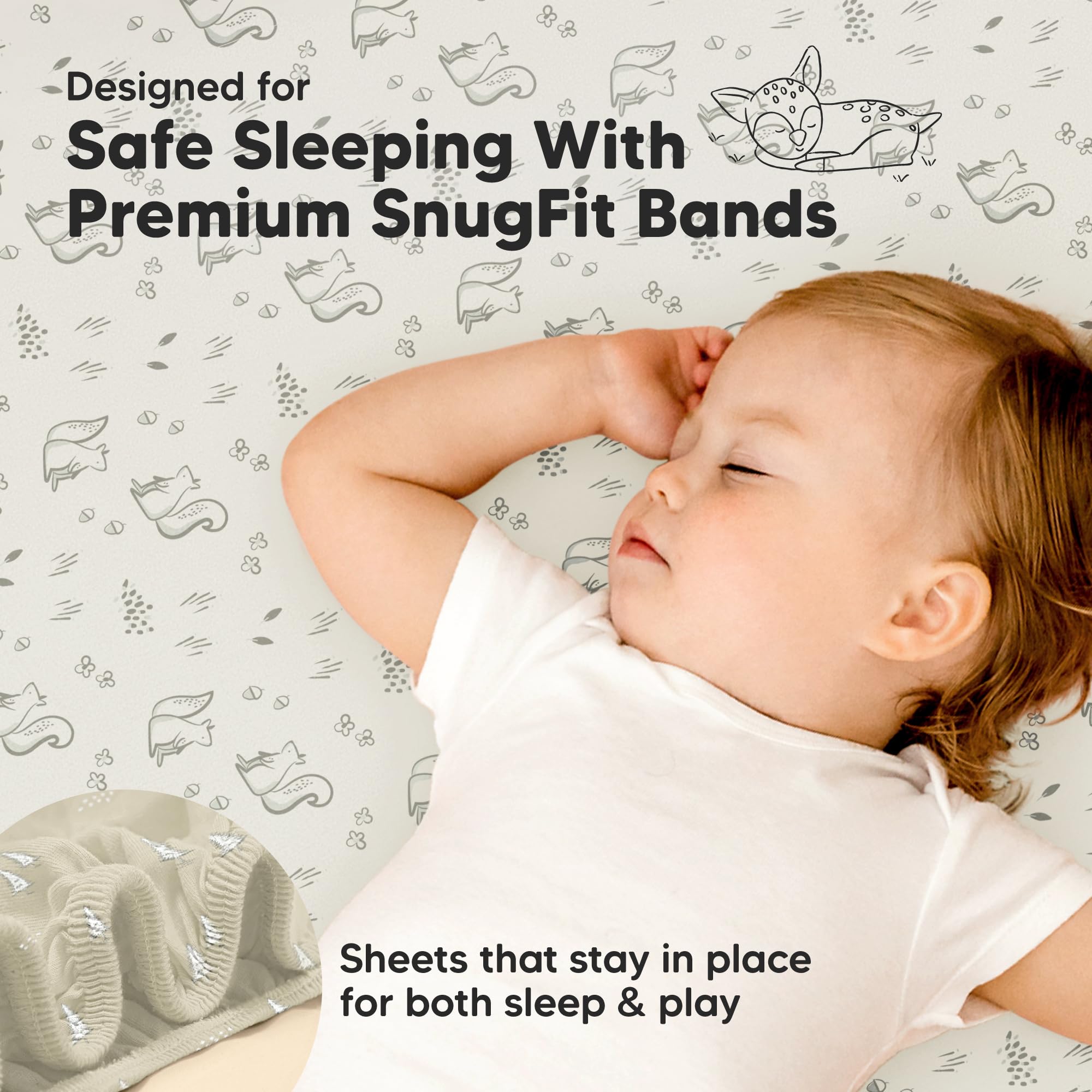 KeaBabies two-pack mini crib sheets provide convenient replacement options