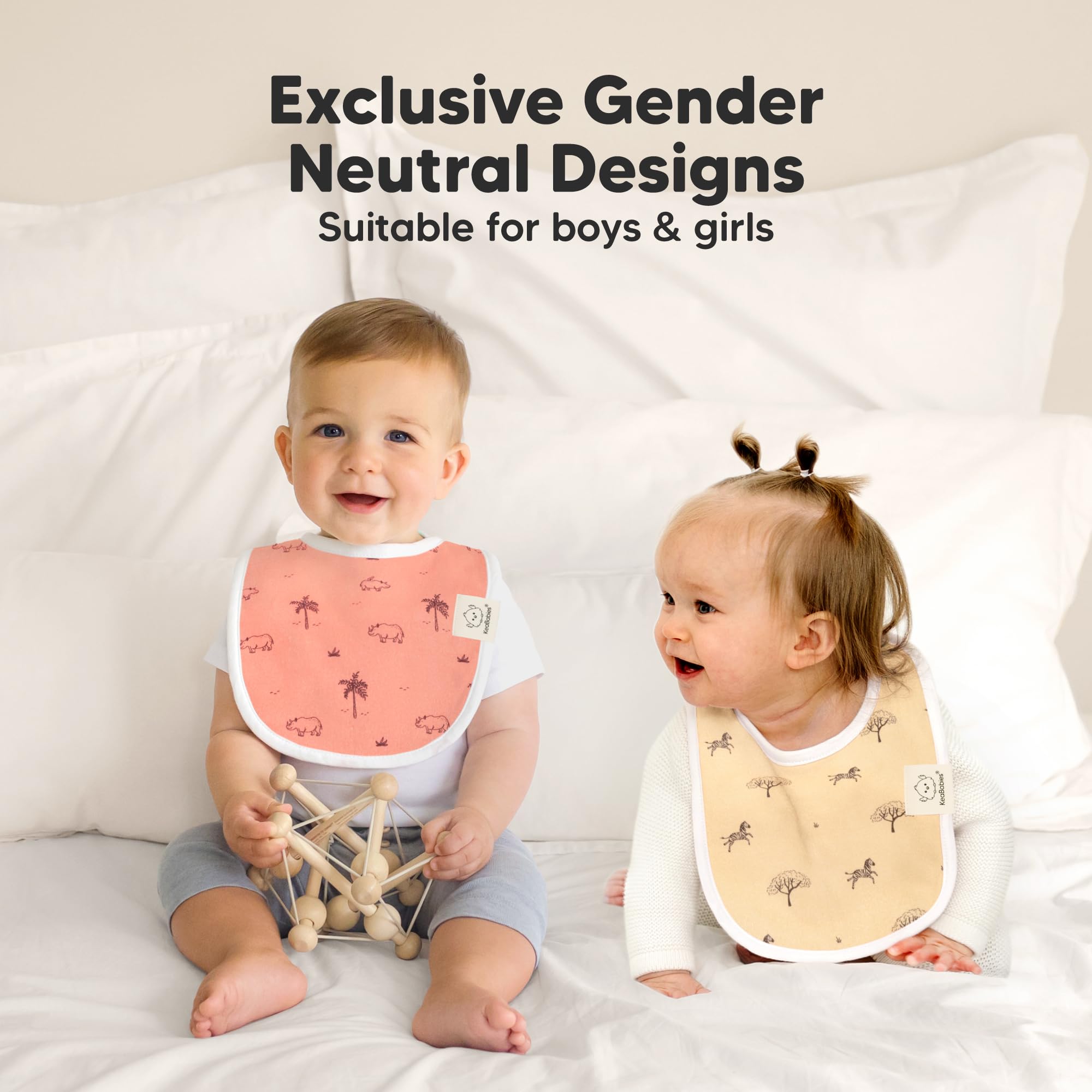 KeaBabies unisex bib designs arranged for quick outfit pairing.