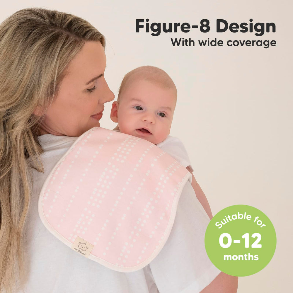 KeaBabies Urban Burp Cloths figure-8 design prevents slipping during burping.