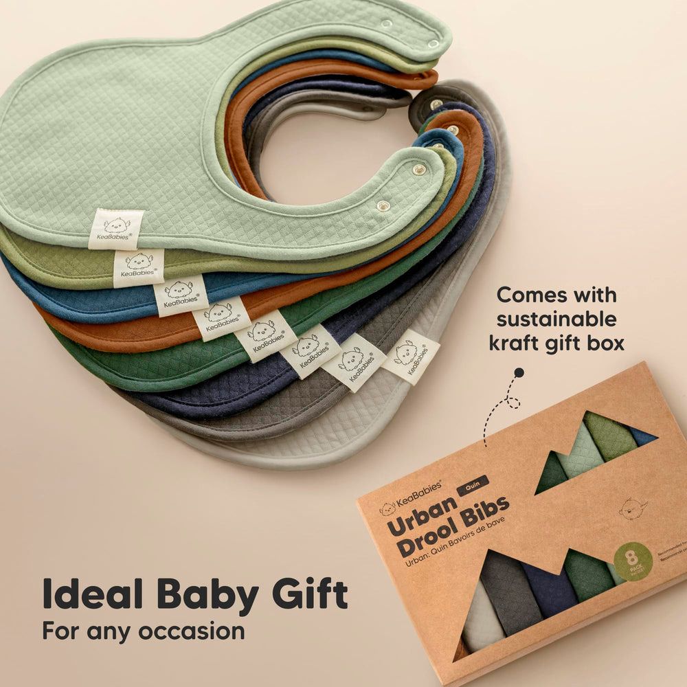 KeaBabies Urban Quin bib care and washing instructions image insight.