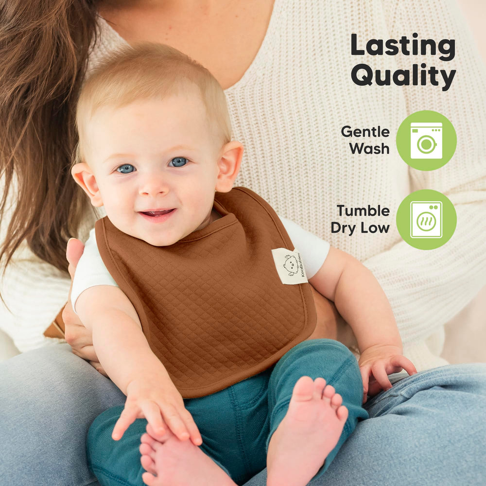 KeaBabies Urban Quin bib care-friendly fabric easy to wash.