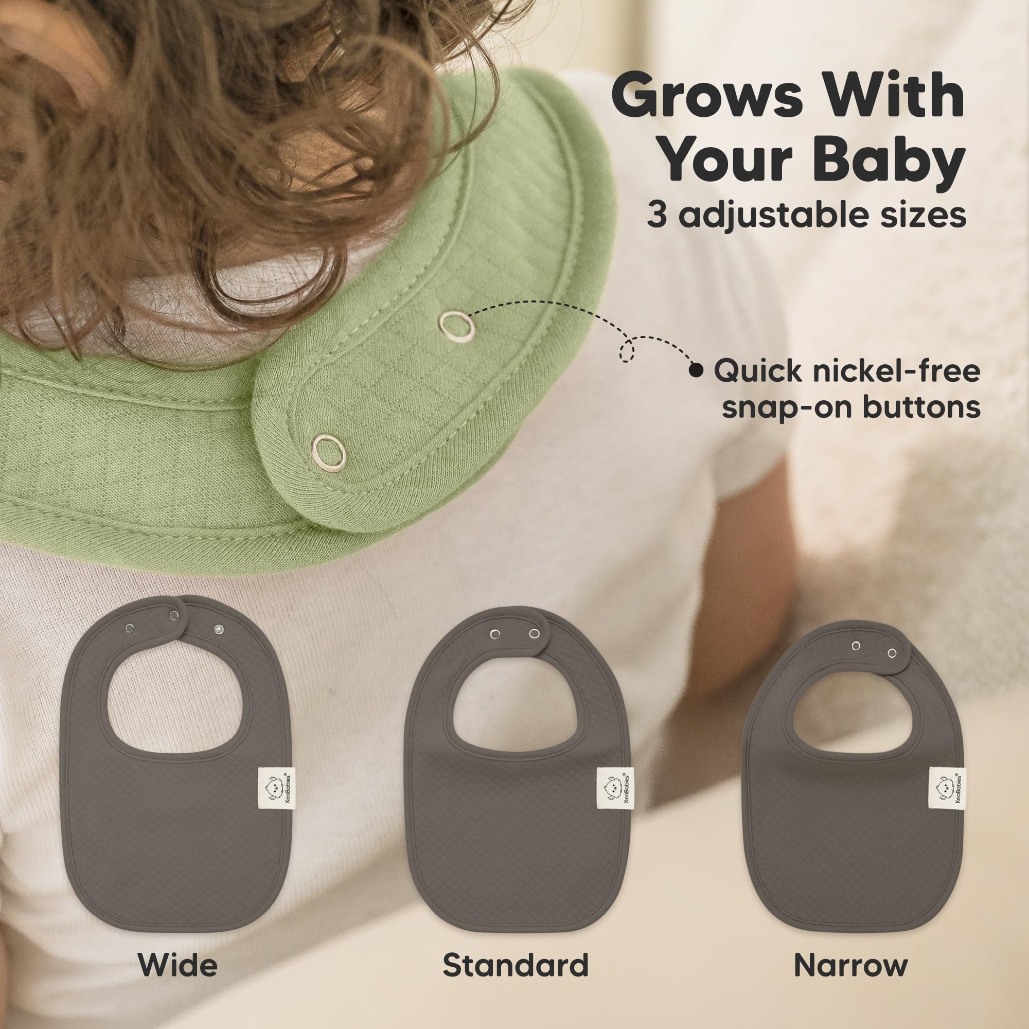KeaBabies Urban Quin bib soft seams highlight comfortable neckline.