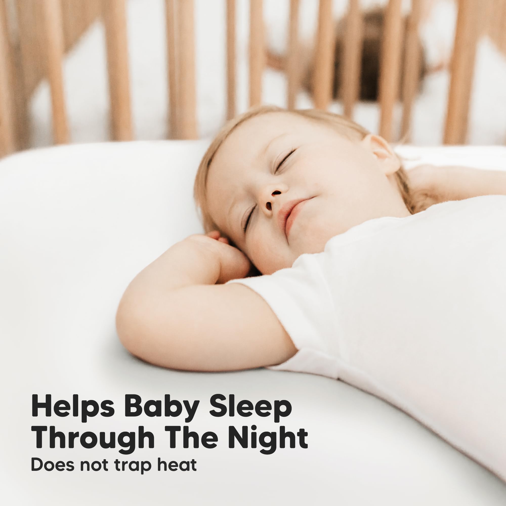 KeaBabies SnugFit tech close-up shows stretch for easy fitting