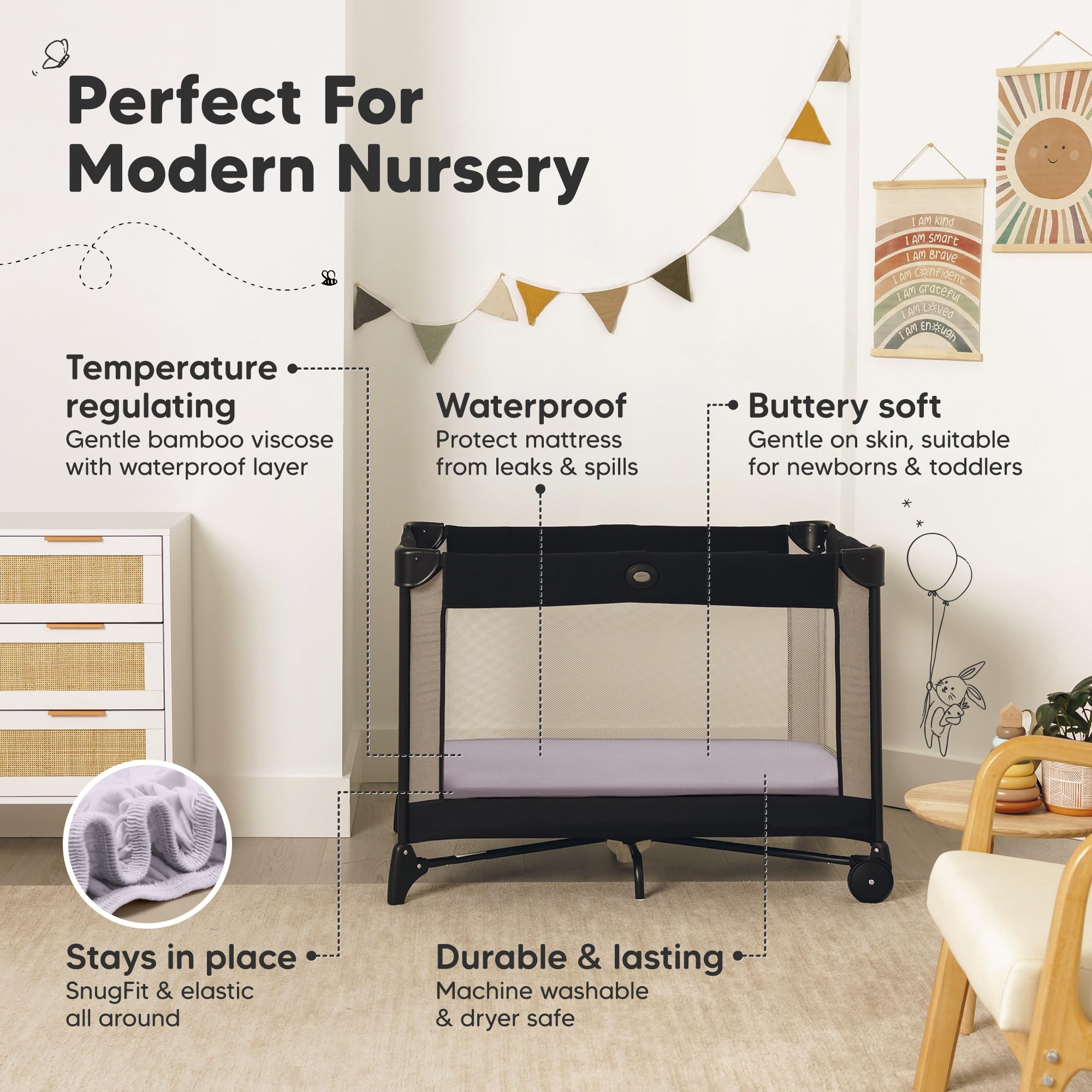 Keababies viscose bamboo fabric feels soft against baby's skin.