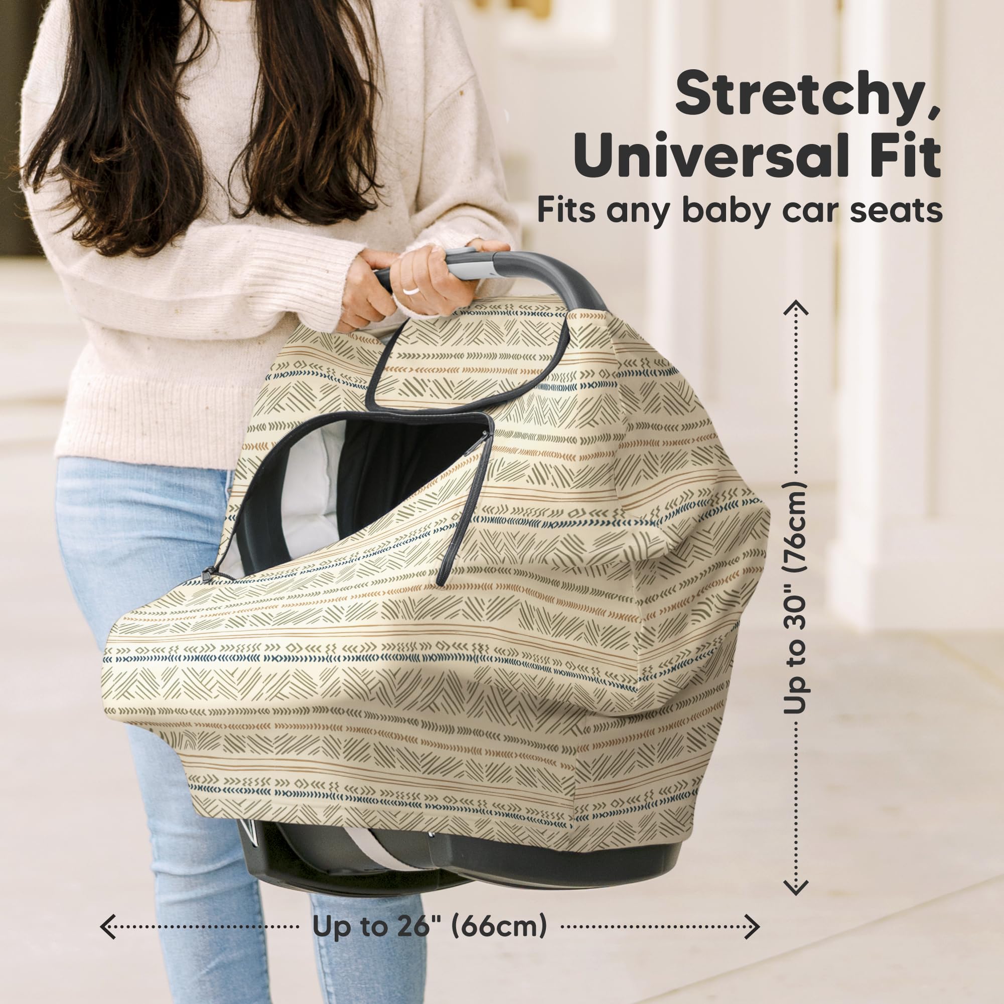 KeaBabies Warmzy full privacy cover shields baby from onlookers during travel.