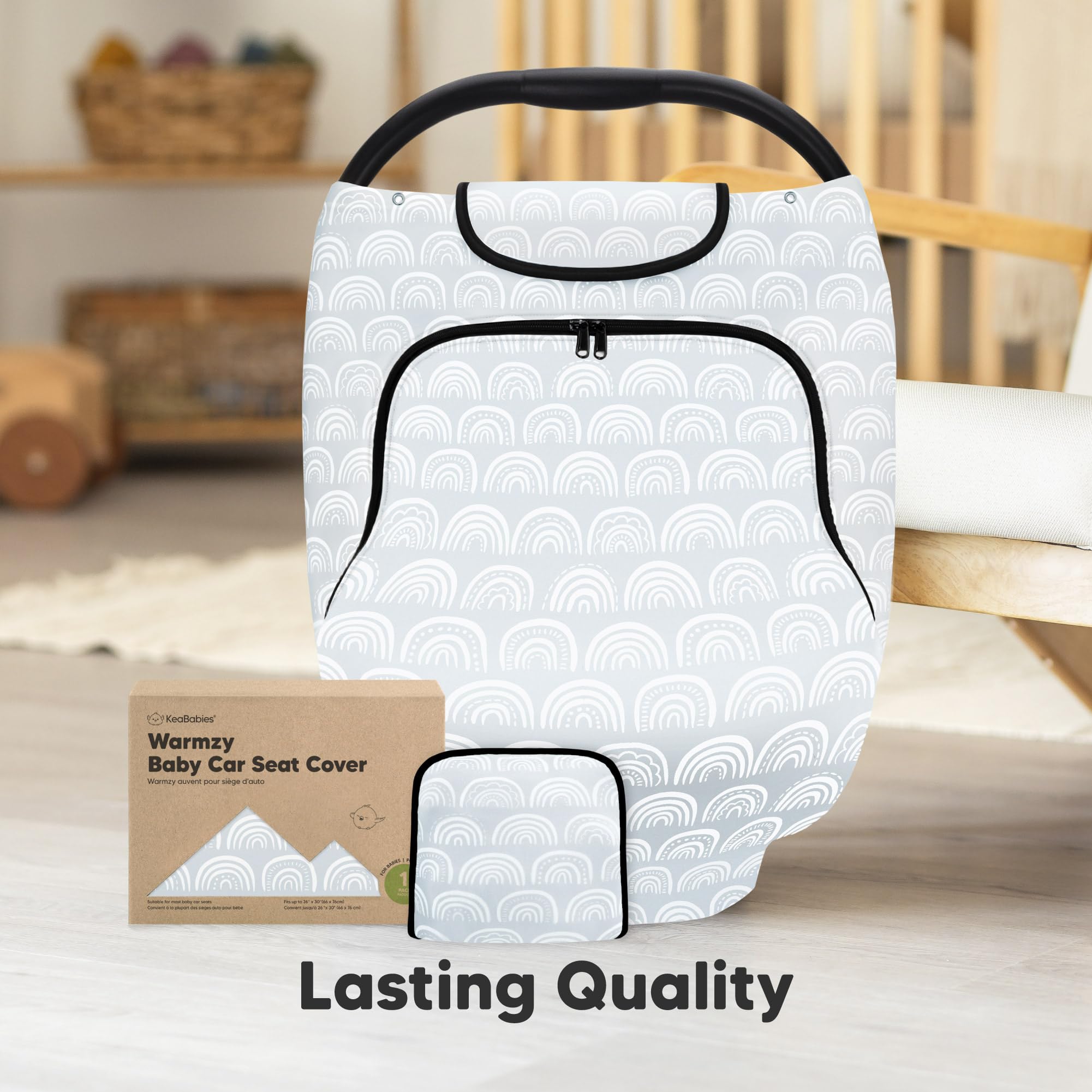 KeaBabies Warmzy breathable fabric supports airflow for comfortable rides.