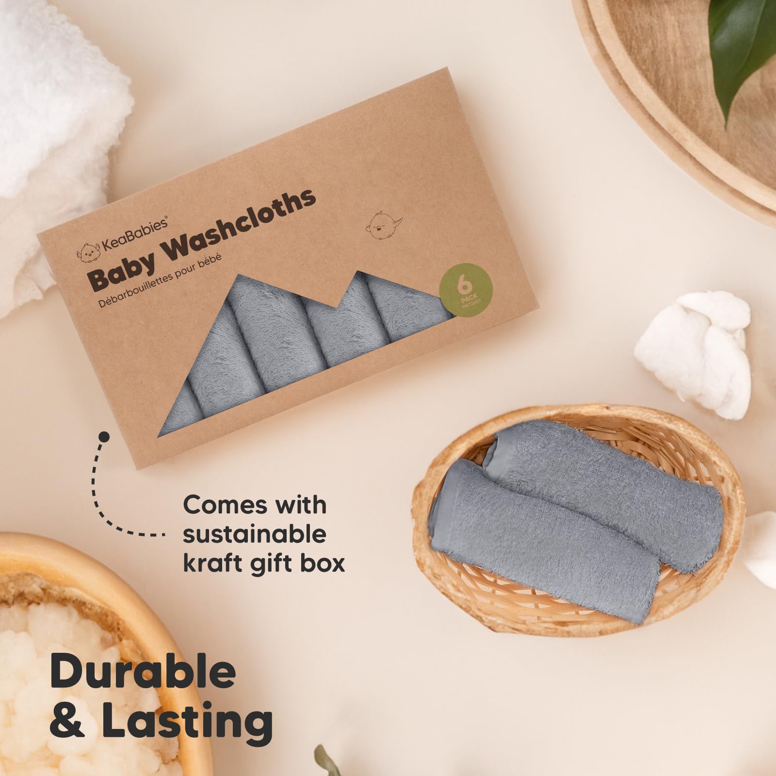 KeaBabies washcloth durable-material proves long-lasting performance through repeated wash cycles.