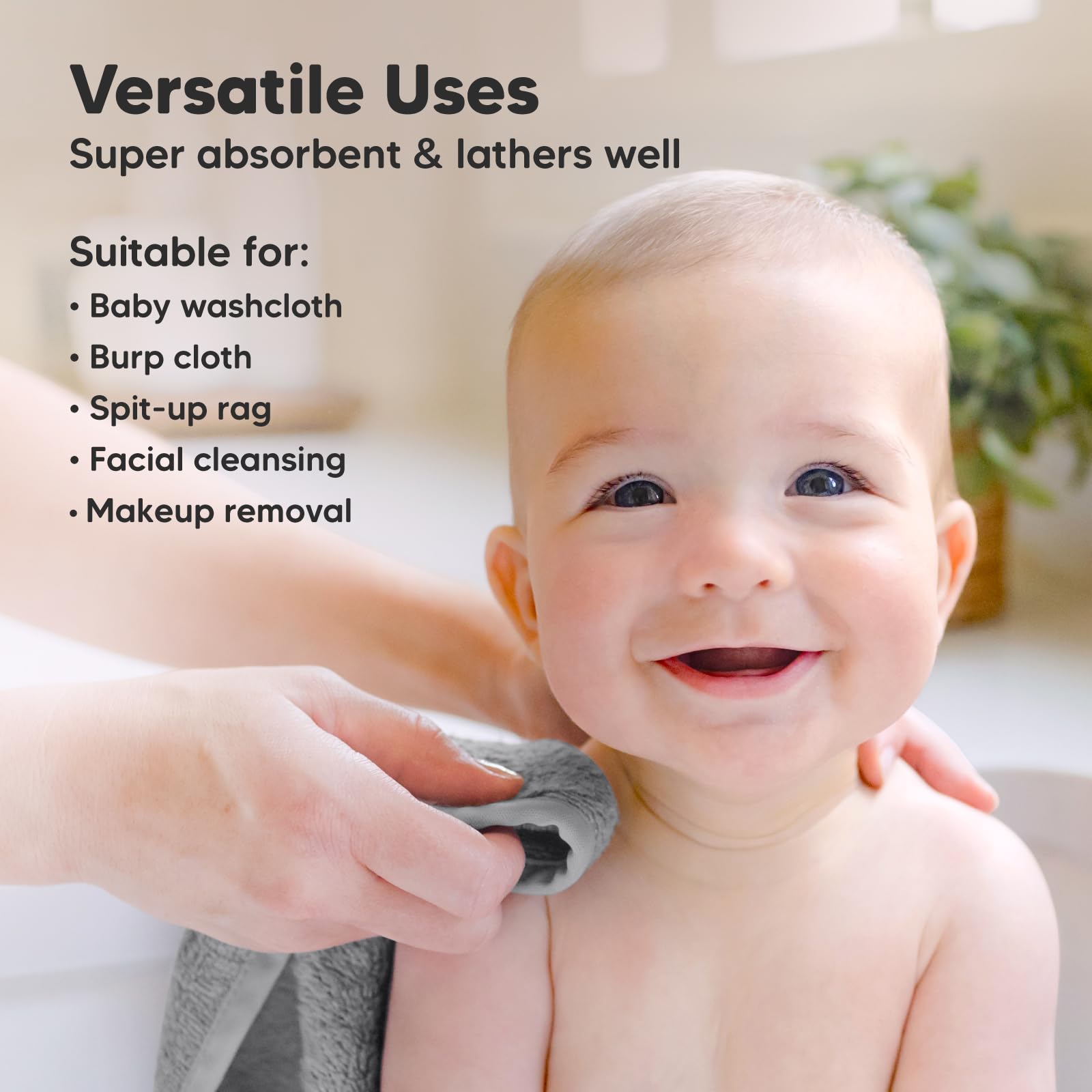 KeaBabies washcloth machine-washable demonstrates easy cleanup after busy bath routines.