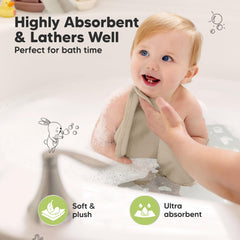 KeaBabies earth brown color adds warm, cozy bath aesthetic.
