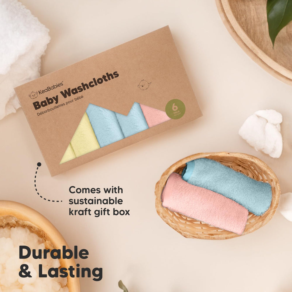 KeaBabies baby-safe cloths pressed against skin show gentle care for sensitive skin.