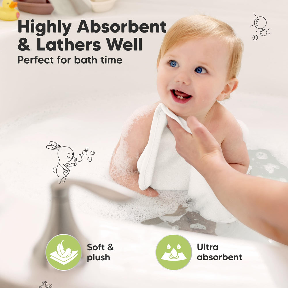 KeaBabies bamboo viscose washcloths natural material for gentle cleansing