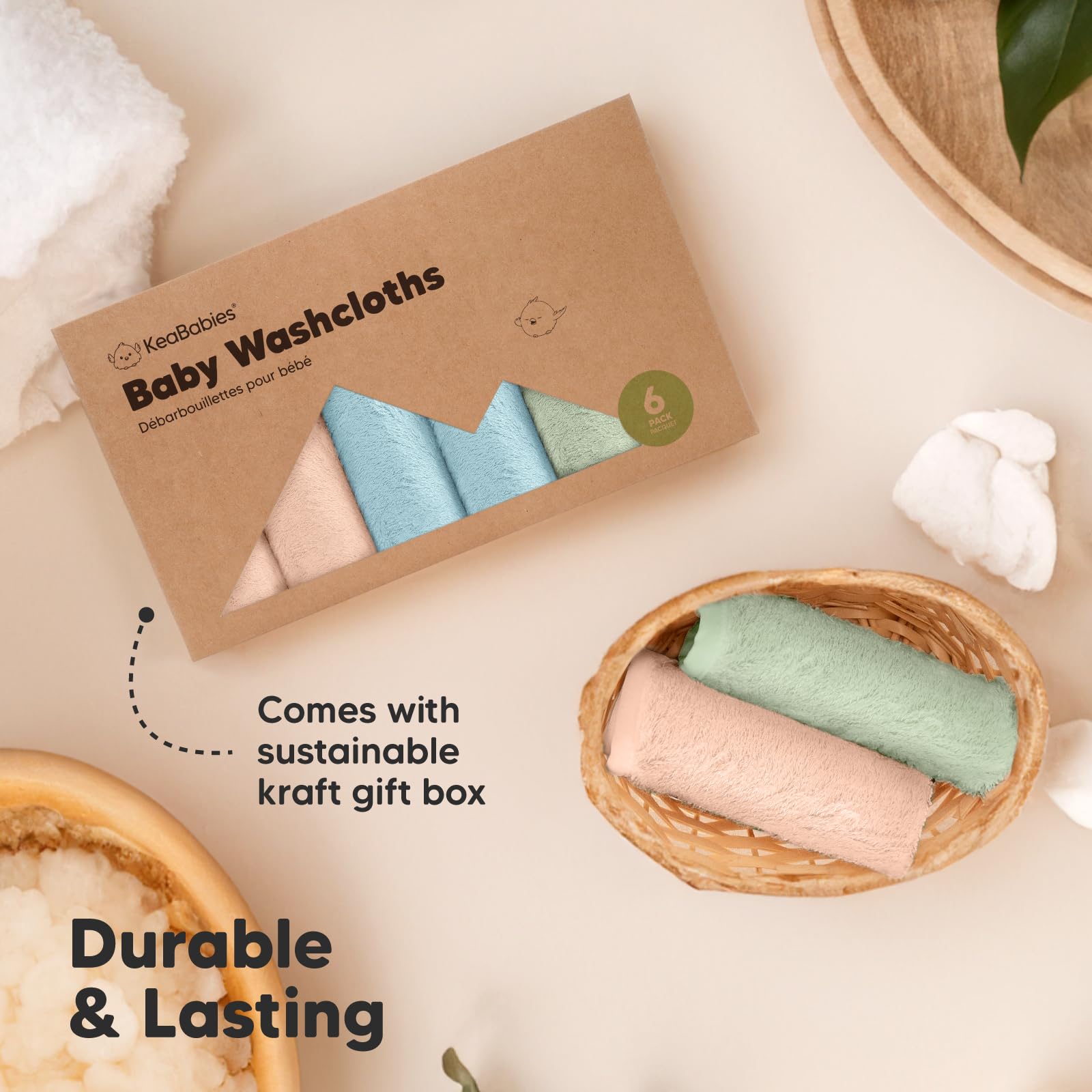 KeaBabies colorful washcloths brighten bath time and daily routines.
