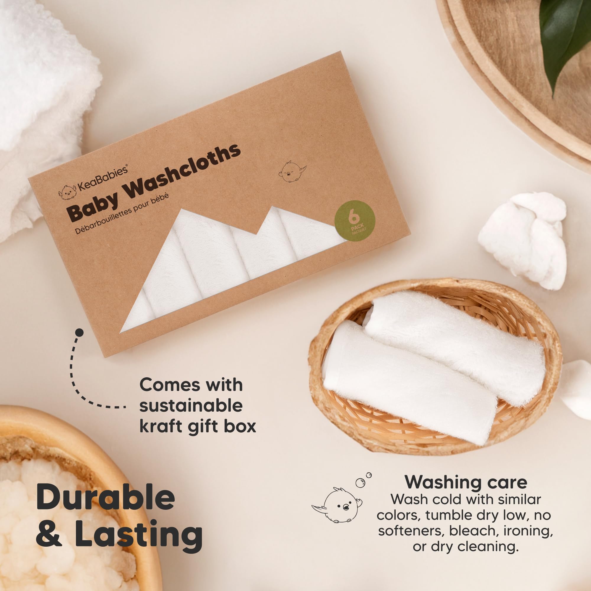 KeaBabies exfoliating washcloths gentle exfoliation for refreshed skin