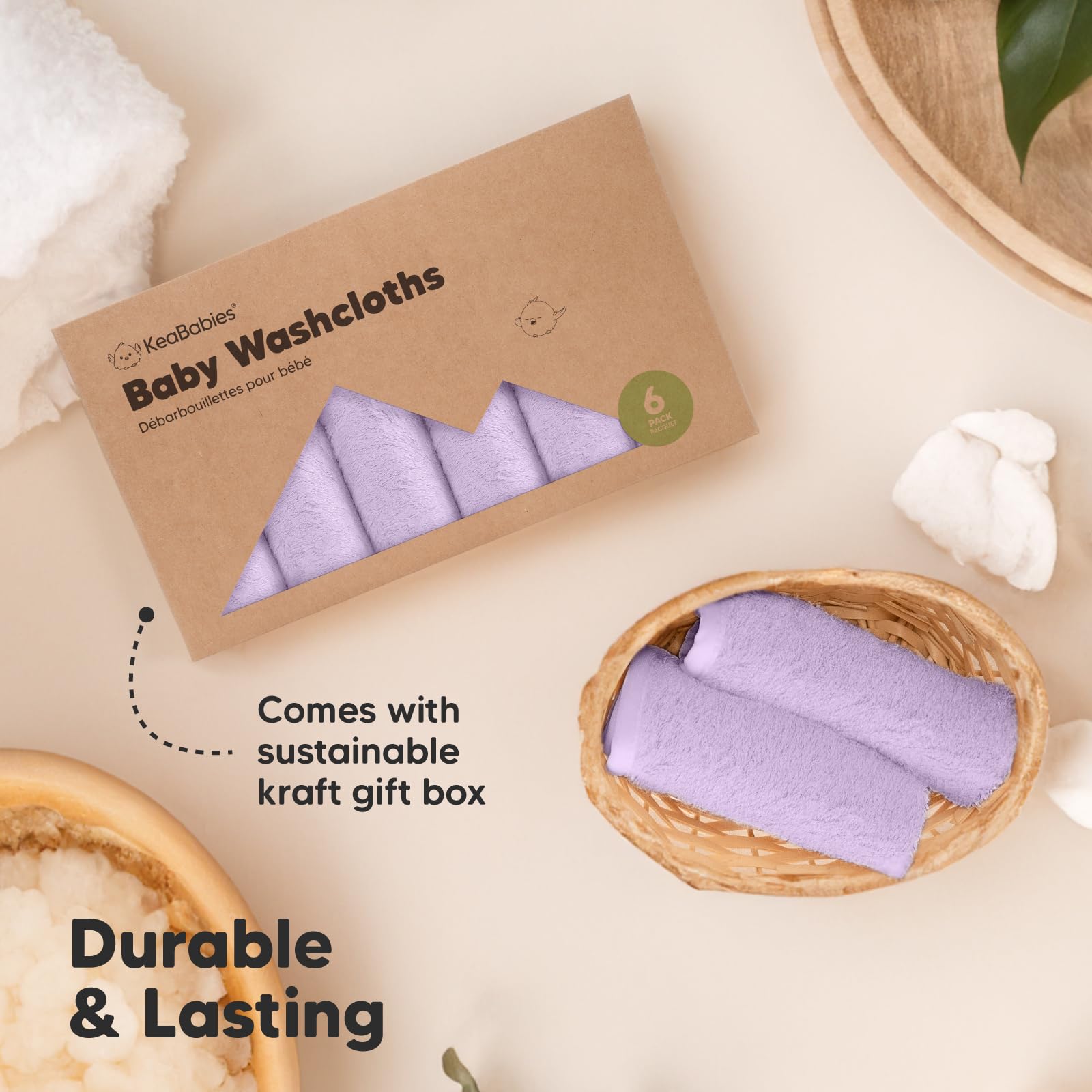 KeaBabies washcloths multi-use cloths for makeup removal and baby care