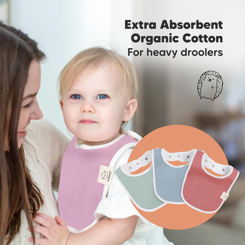 KeaBabies water-resistant backing bibs reduce messy drips and keep outfits cleaner.