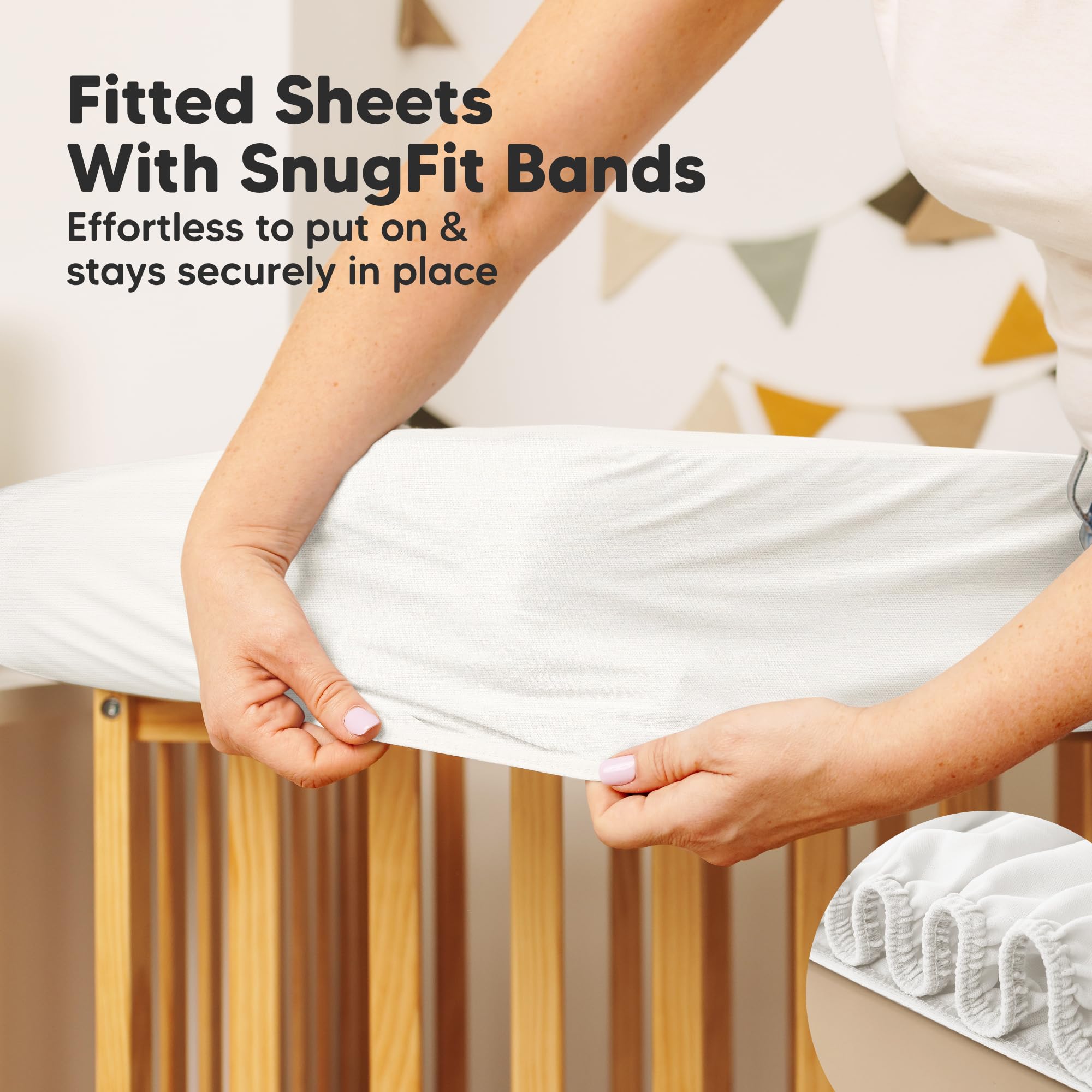 KeaBabies waterproof bottom layer shields mattress from spills and moisture.