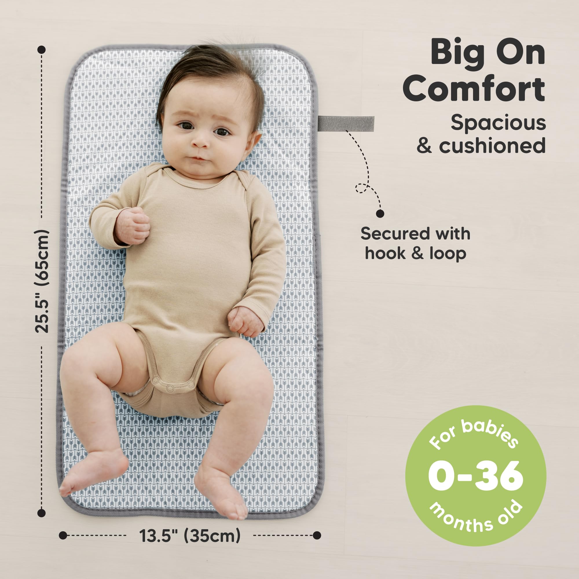 KeaBabies waterproof changing surface enables quick wipe-clean after changes