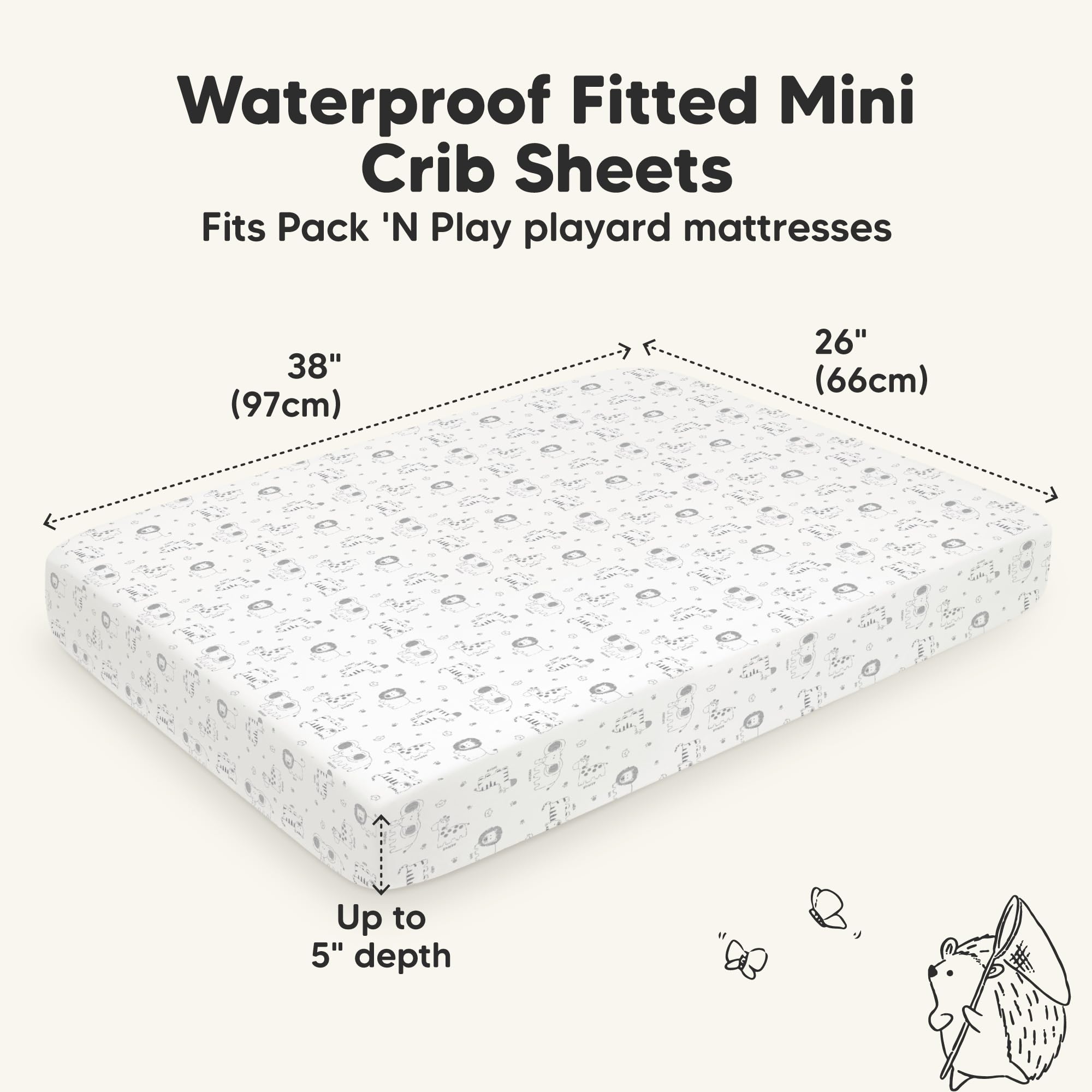 KeaBabies Protect+ waterproof layer protects against leaks, reducing unexpected messes during naps.