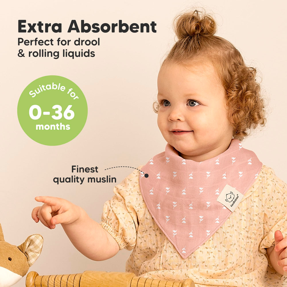 KeaBabies Lumi Muslin Bibs close-up fabric detail highlighting ultra-soft texture.