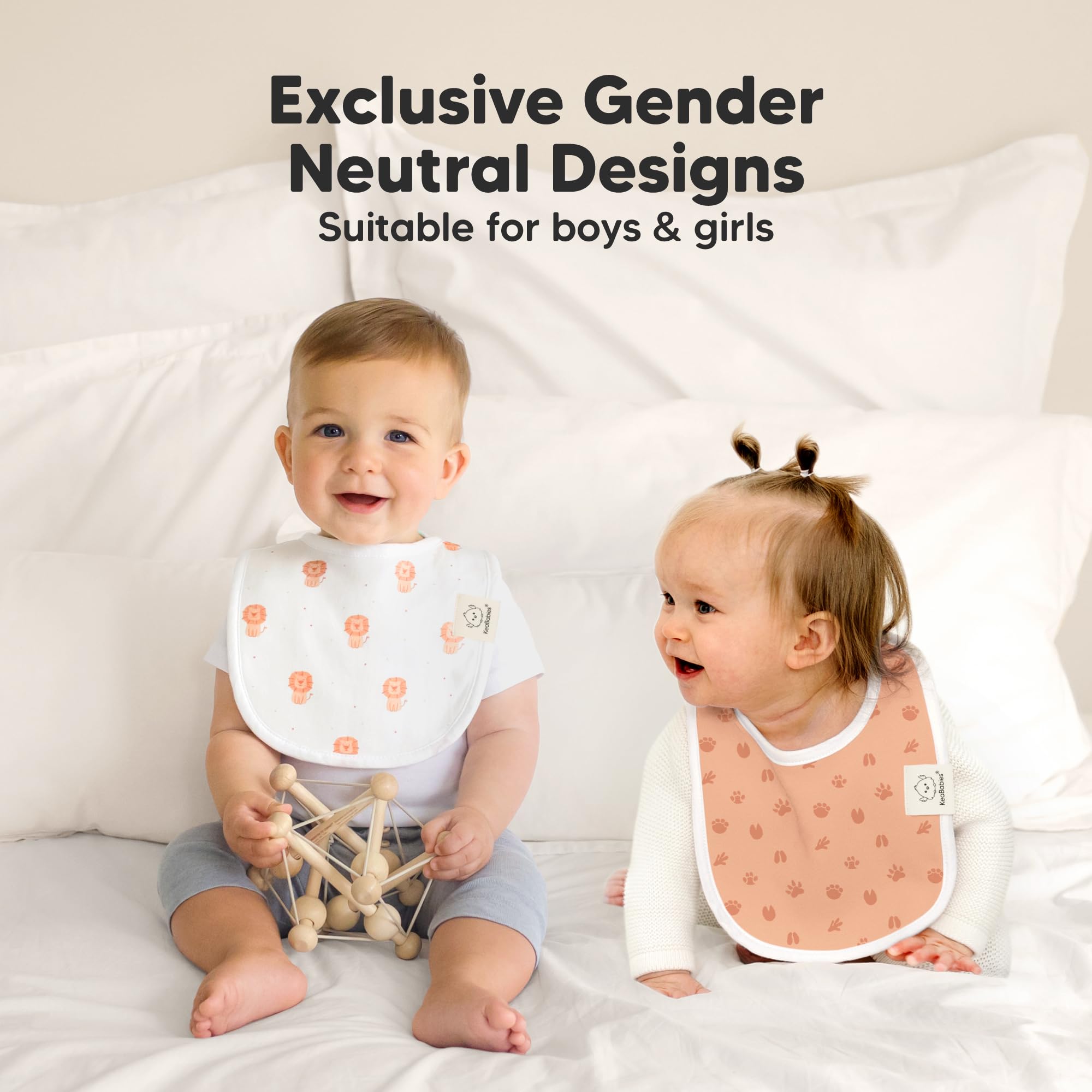 KeaBabies Wilderness bibs size-range newborn to 24 months demonstrates versatile fit.