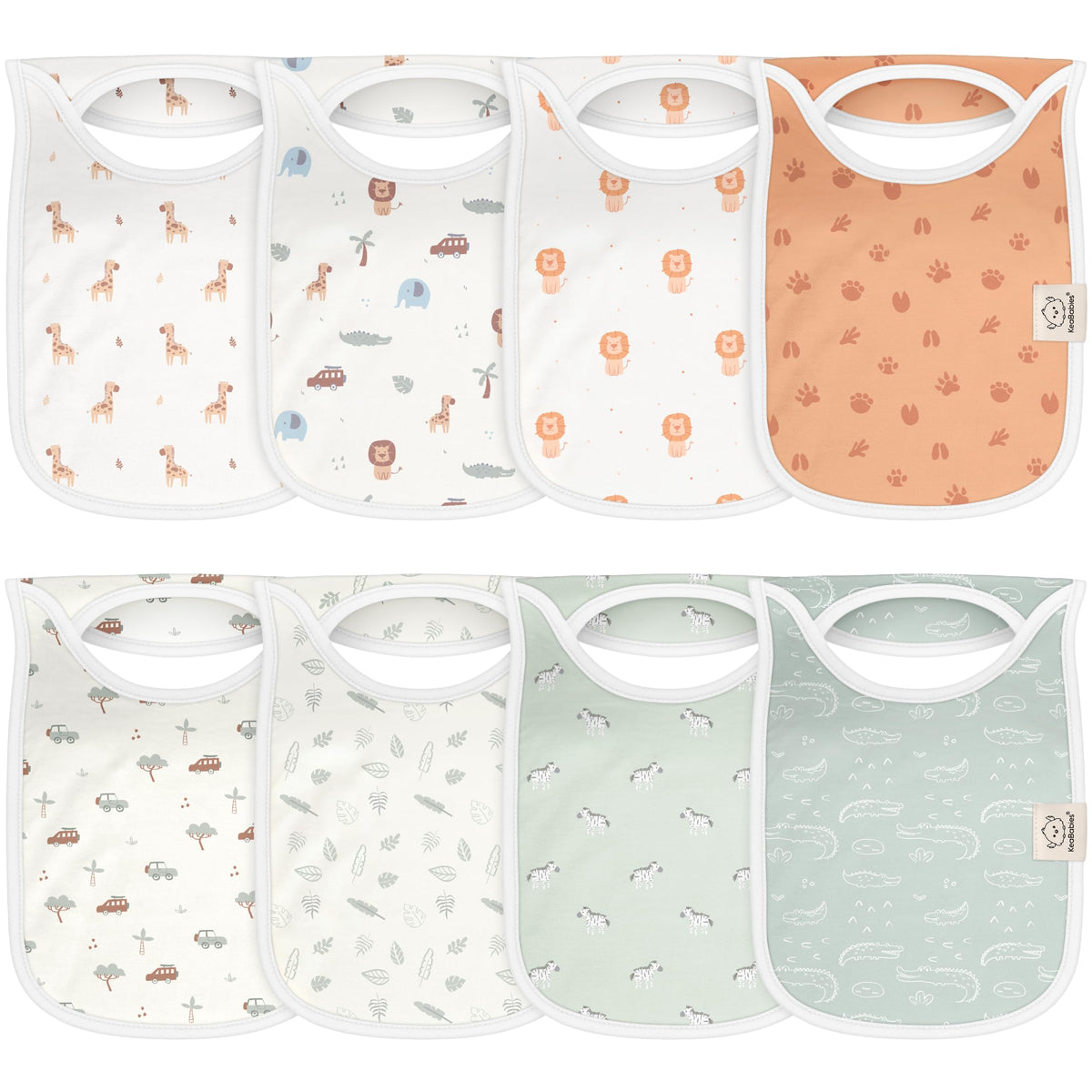 KeaBabies Wilderness pullover bib front view keeps outfits clean and dry