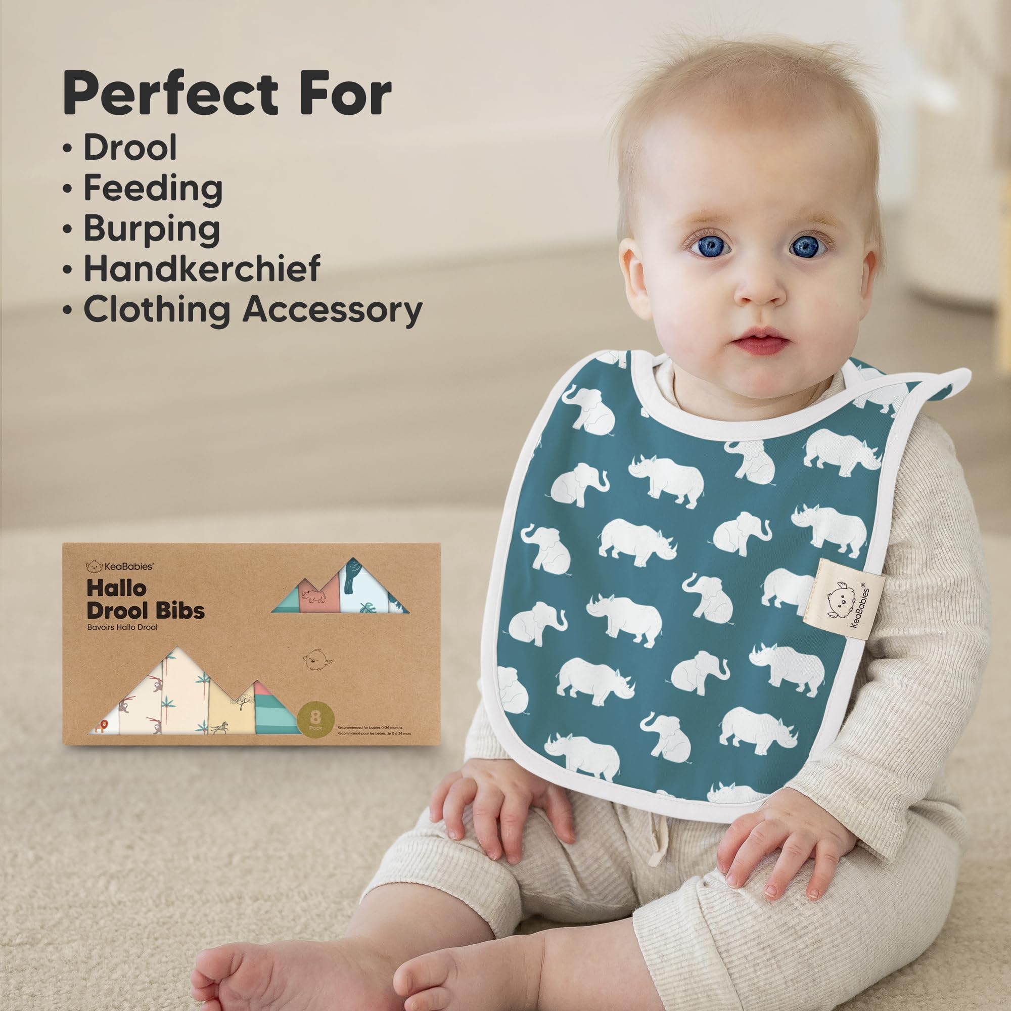 KeaBabies Wildscape colorful bibs collection for versatile outfits