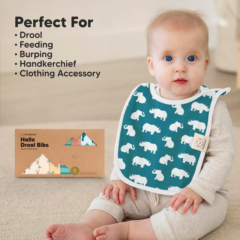 KeaBabies Wildscape colorful bibs collection for versatile outfits