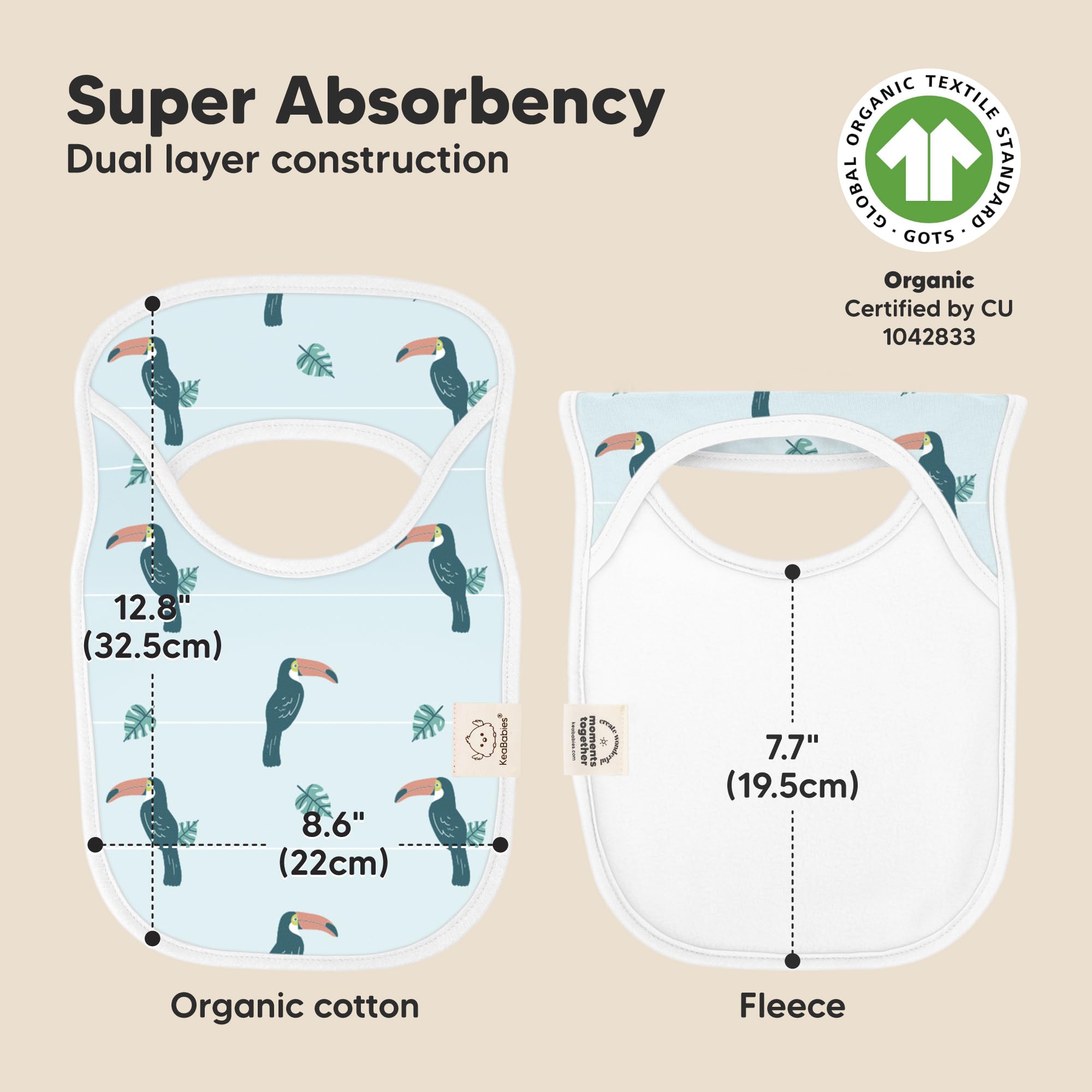 KeaBabies Wildscape organic cotton closeup emphasizes gentle texture for sensitive skin