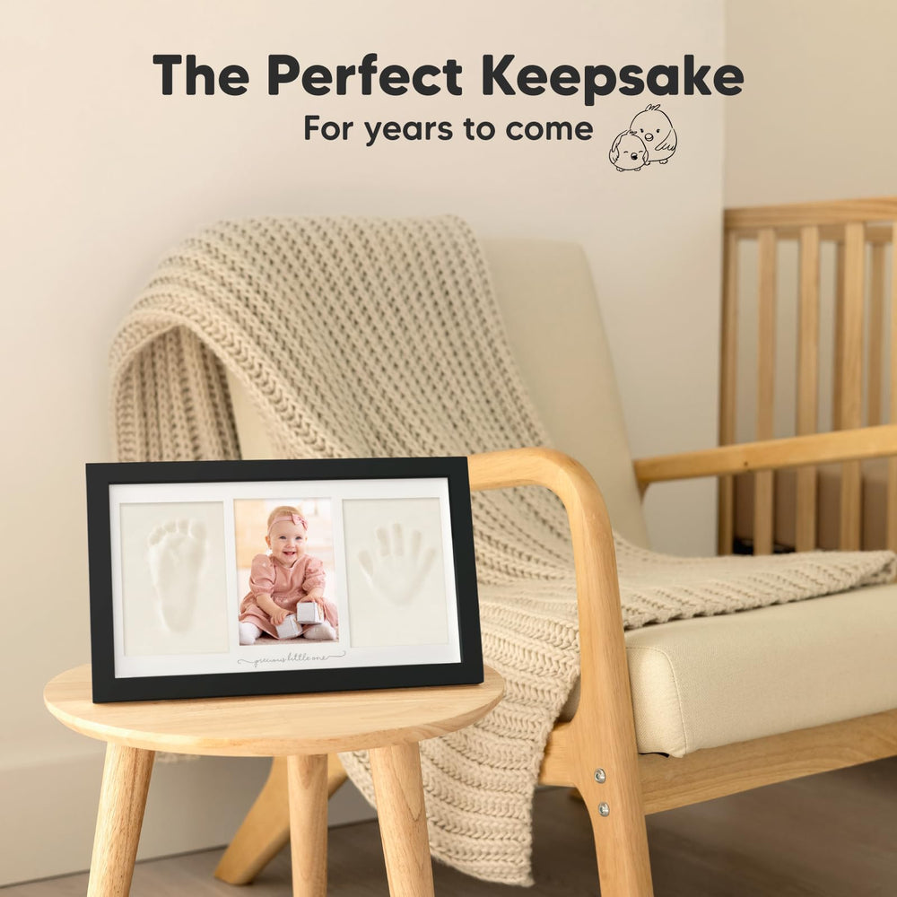 KeaBabies wood frame glass cover front-view emphasizes sturdy construction for nursery keepsakes.