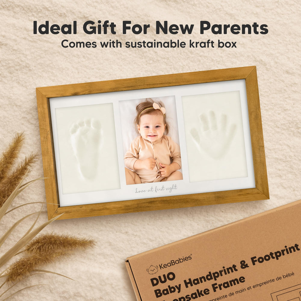KeaBabies wood-frame close-up emphasizes premium materials for nursery display.