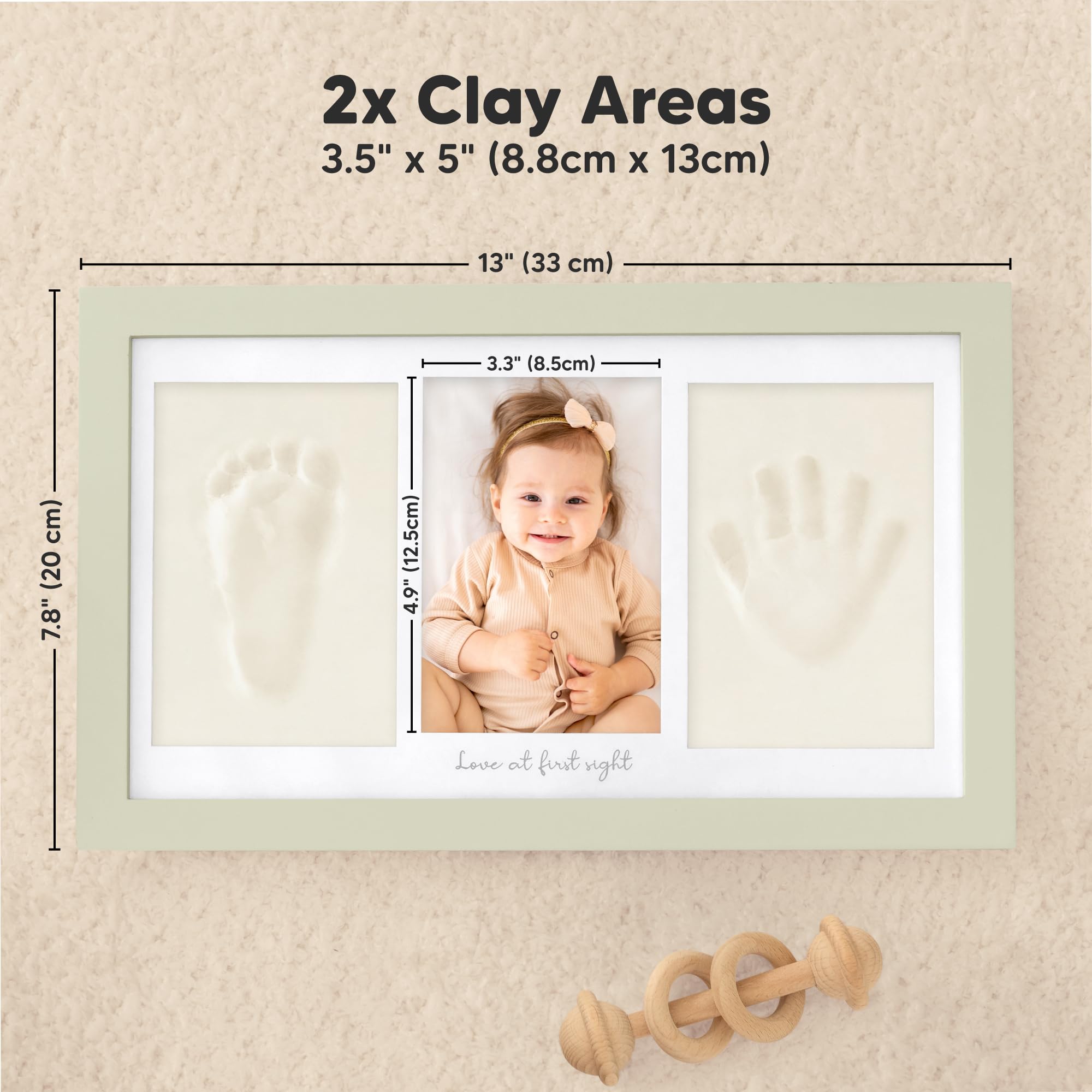 KeaBabies wood frame with real glass cover protects prints.