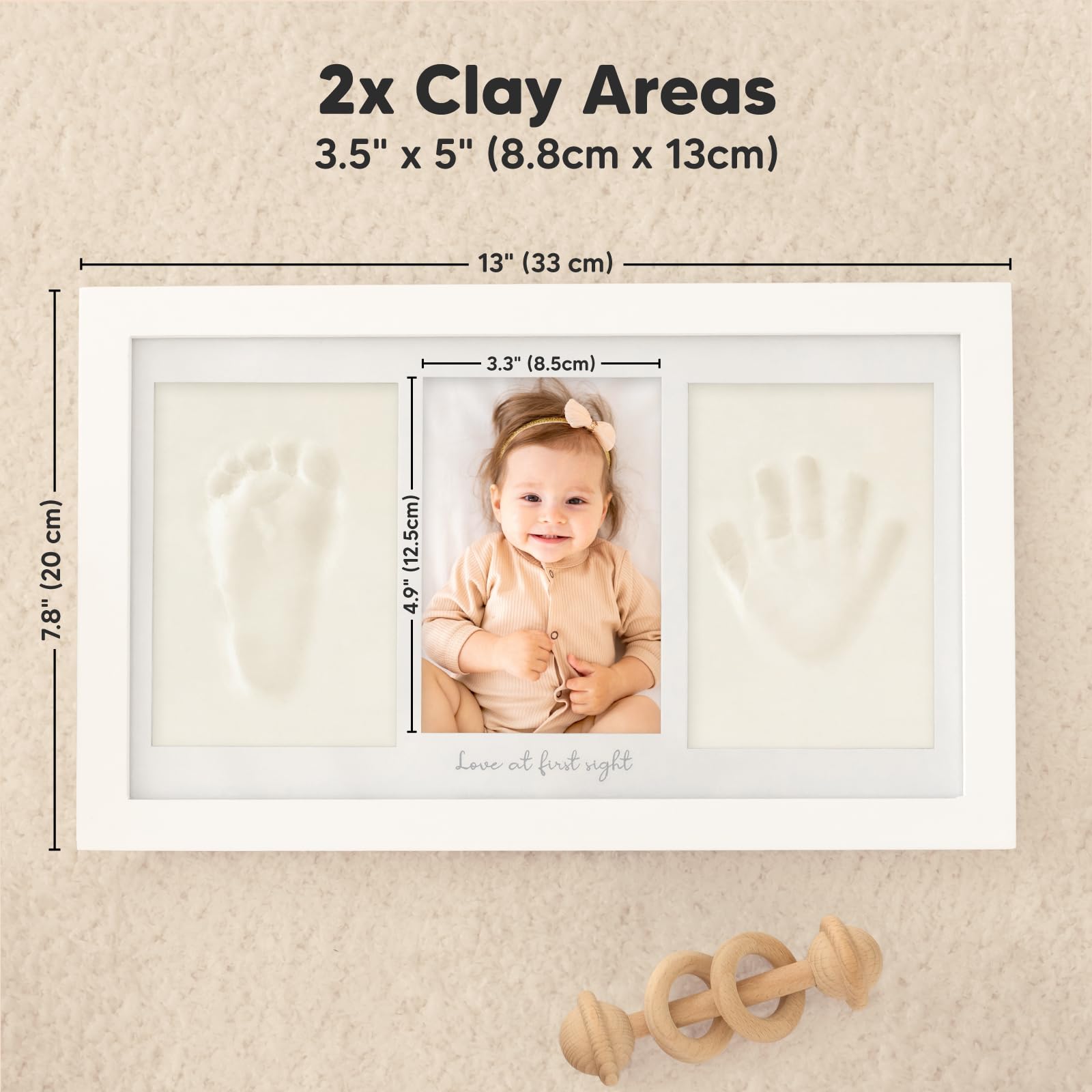 KeaBabies wood frame with glass cover, protects and showcases artwork