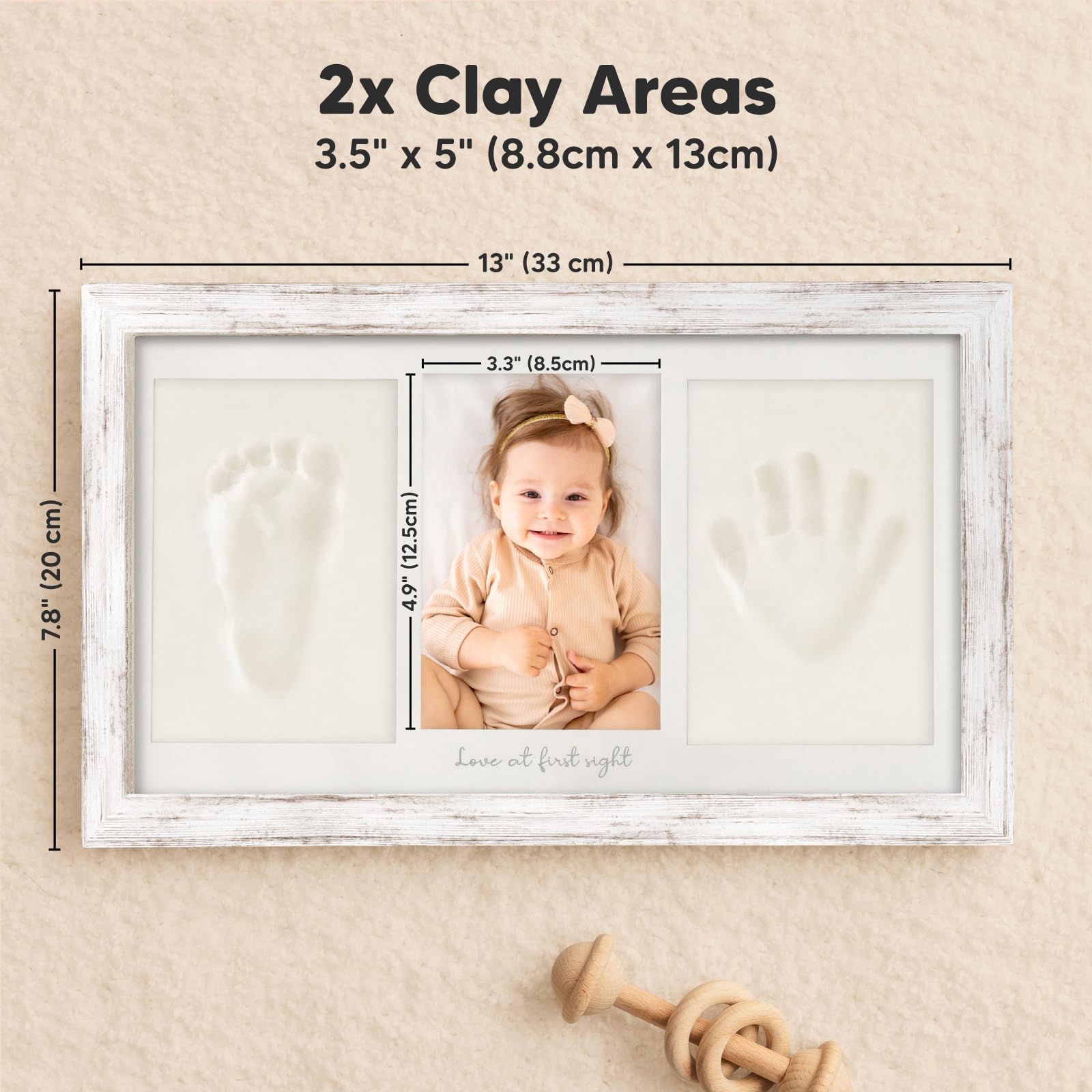 KeaBabies wooden frame with glass in a nursery setting.
