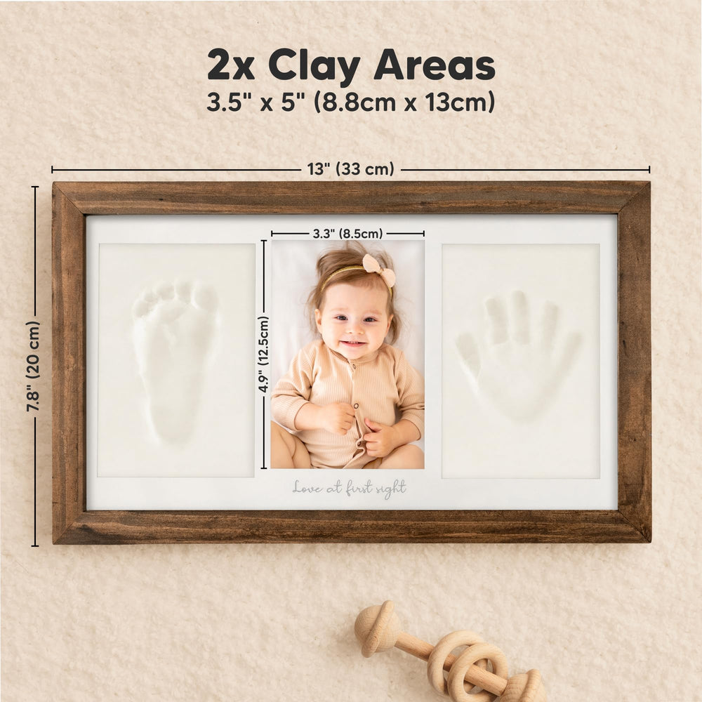 KeaBabies wood frame with real glass cover—sturdy display.