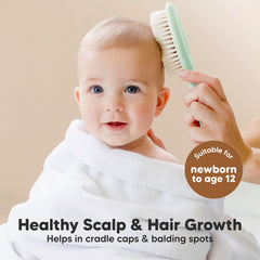 KeaBabies wooden baby comb natural wood for detangling wet hair.
