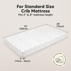 KeaBabies Woodland crib sheets on mattress show safe, breathable organic cotton comfort
