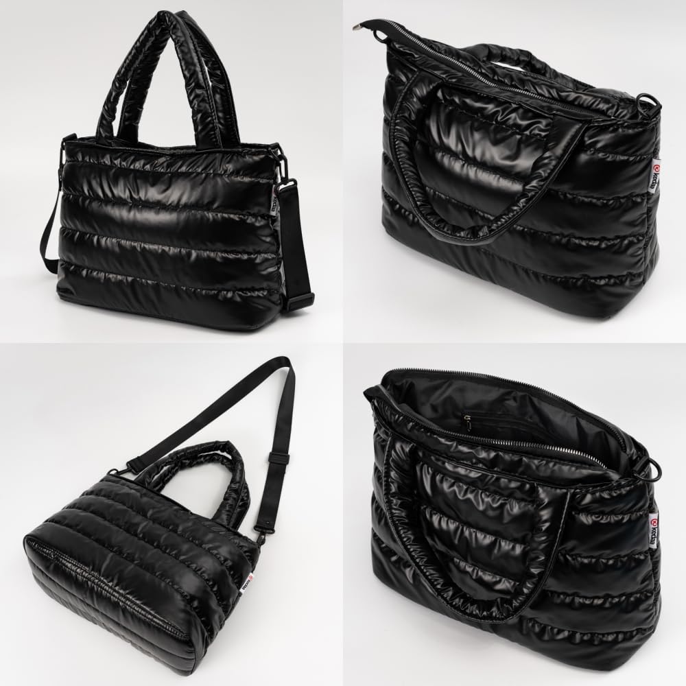 Kedaa Puffer Tote Bag stylish puffy design pairs with casual outfits.