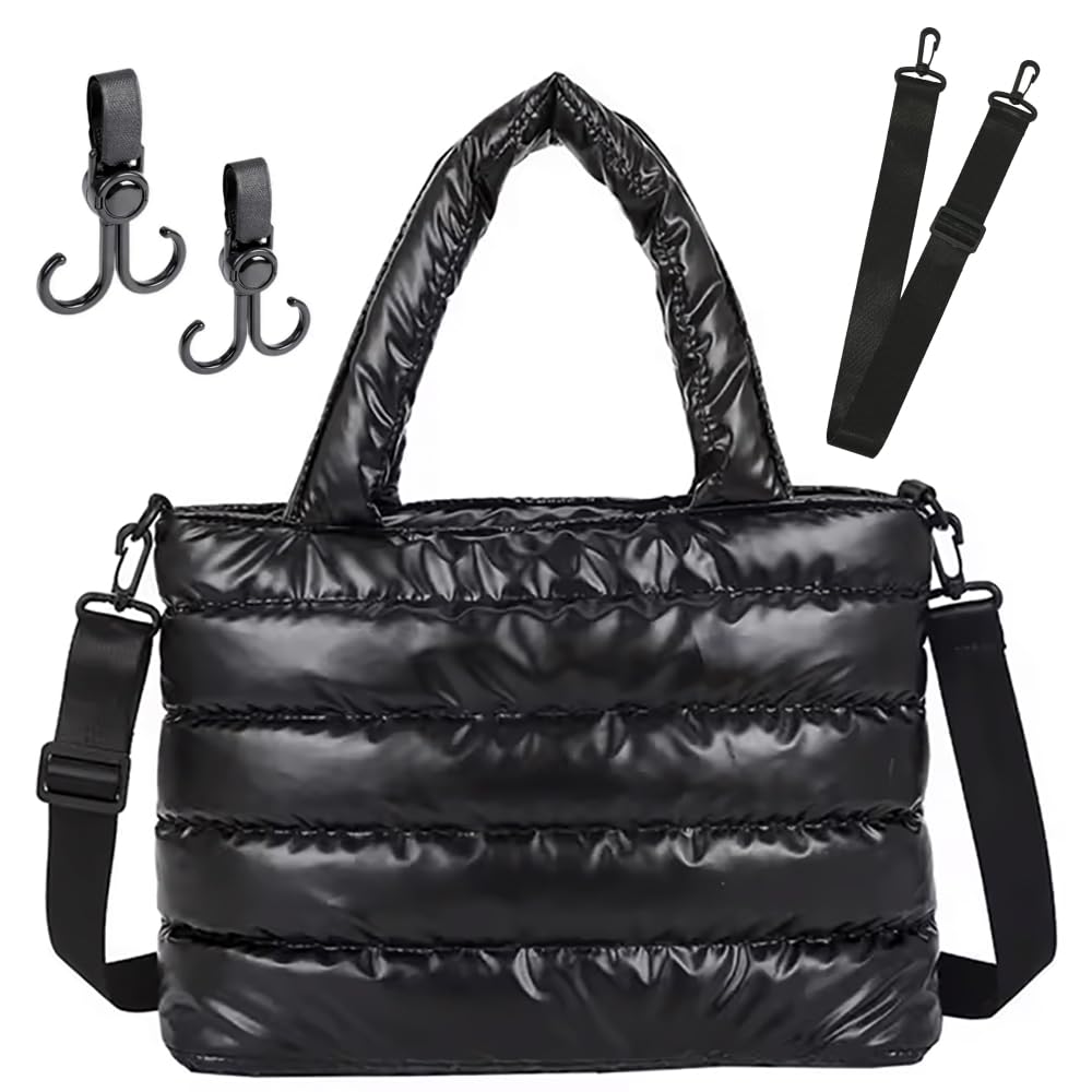 Kedaa Puffer Tote Bag water-resistant keeps electronics safe in rain and spills.