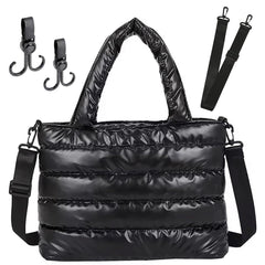 Kedaa Puffer Tote Bag water-resistant keeps electronics safe in rain and spills.
